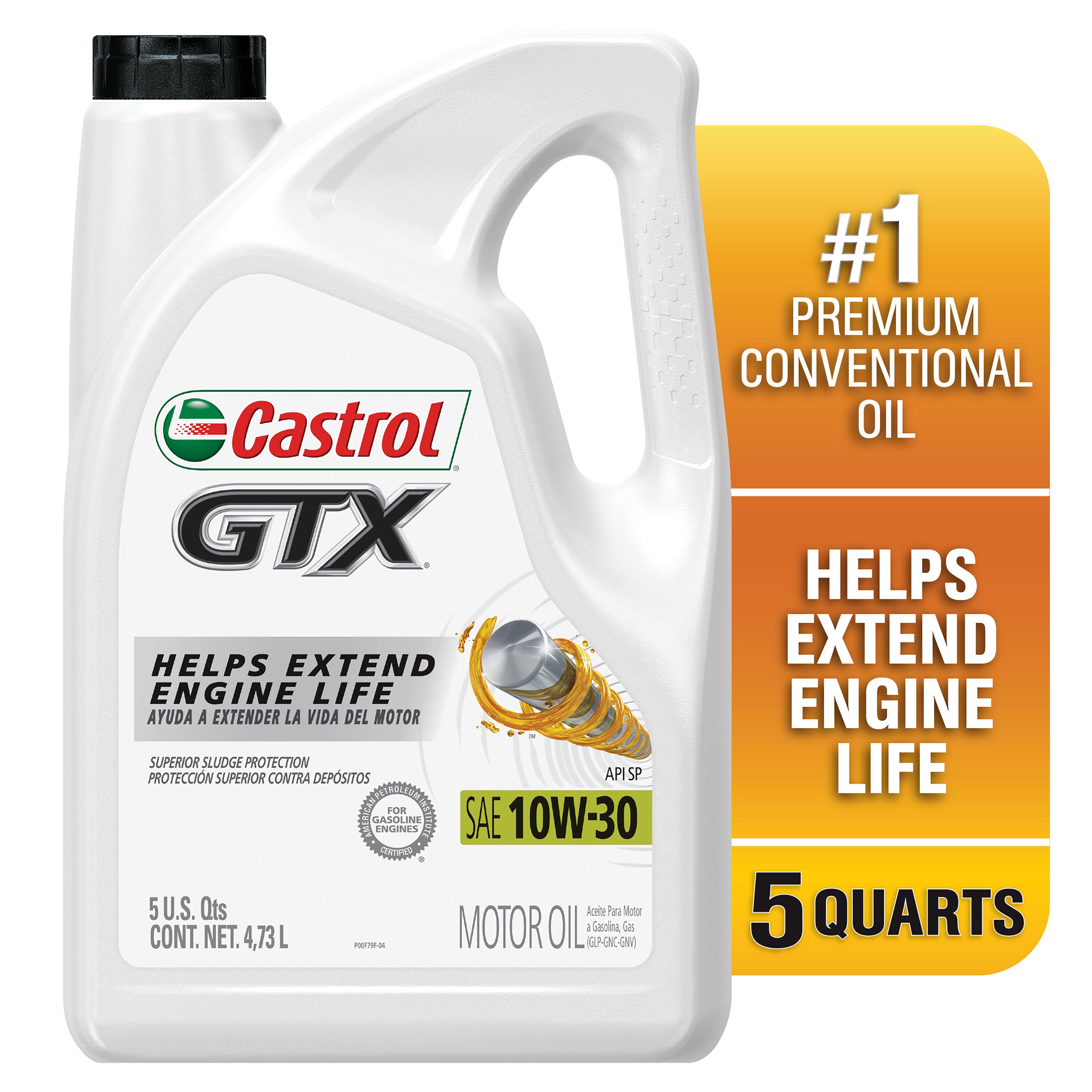 Castrol GTX Motor Oil, SAE 10W-30 - 5 qt