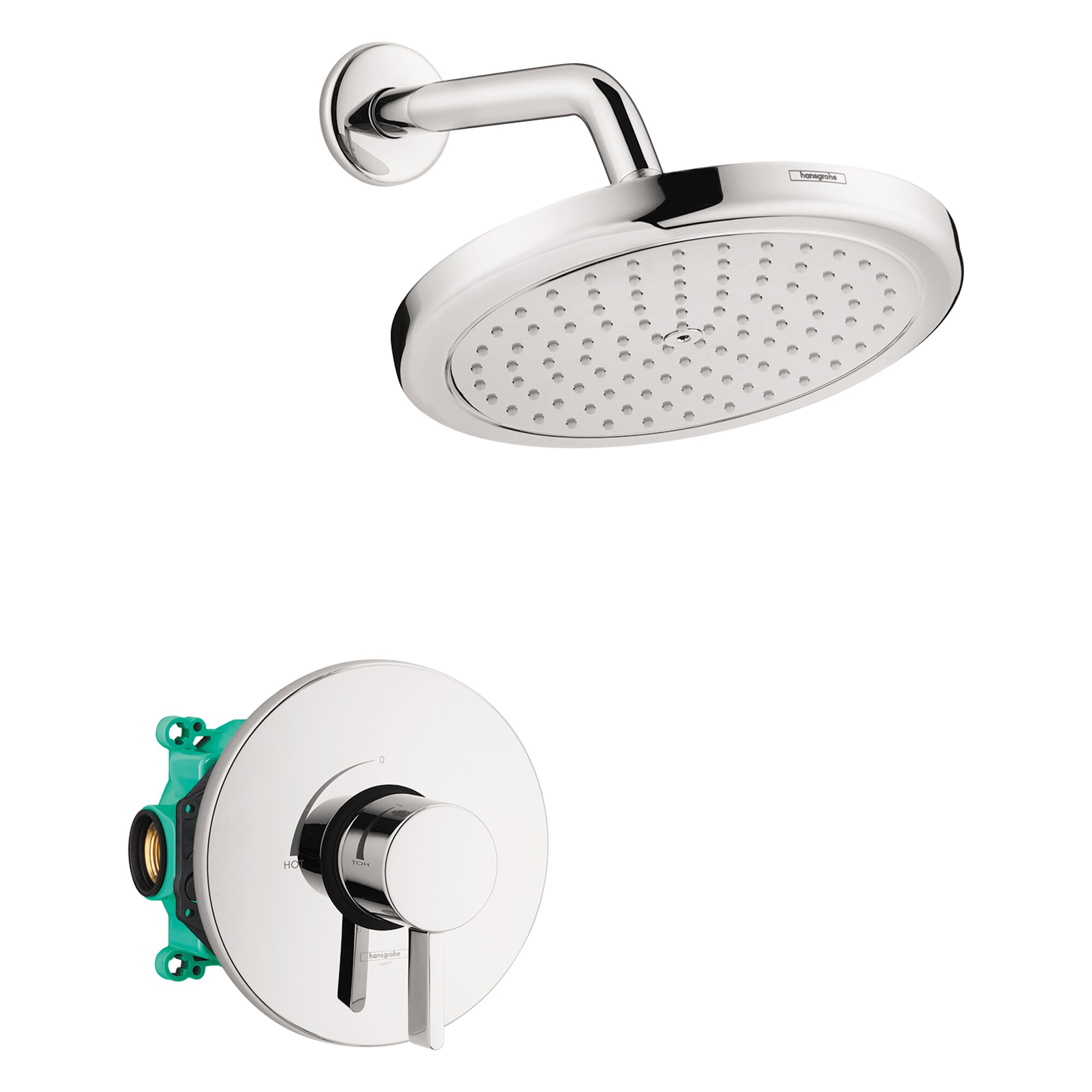 Hansgrohe 04909000 Croma Chrome 1-handle Single function 8.625-in Round Shower Faucet with Valve