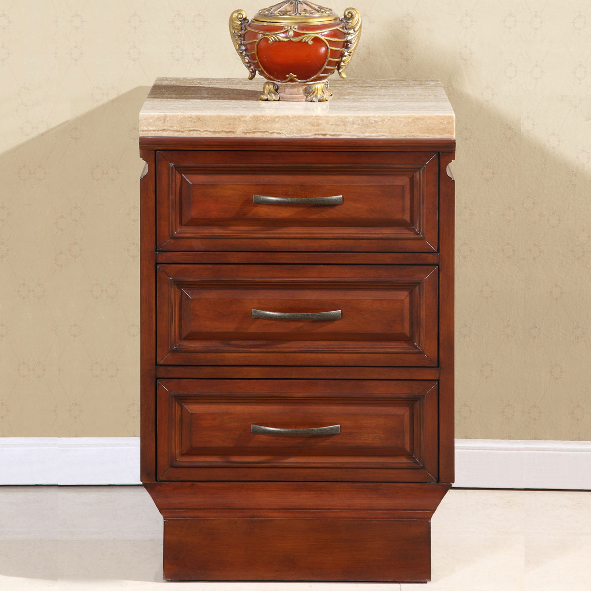 Silkroad Exclusive 51-in Cherry Single Sink Bathroom Vanity with ...