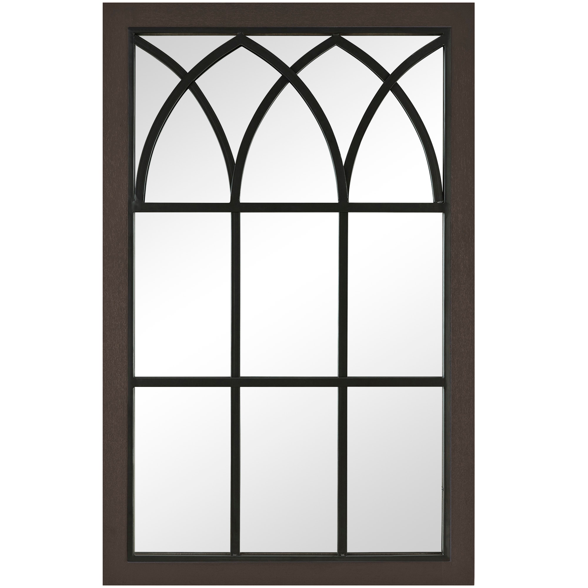 FirsTime 70235 24-in W x 37.5-in H Brown Framed Frameless Wall Mirror