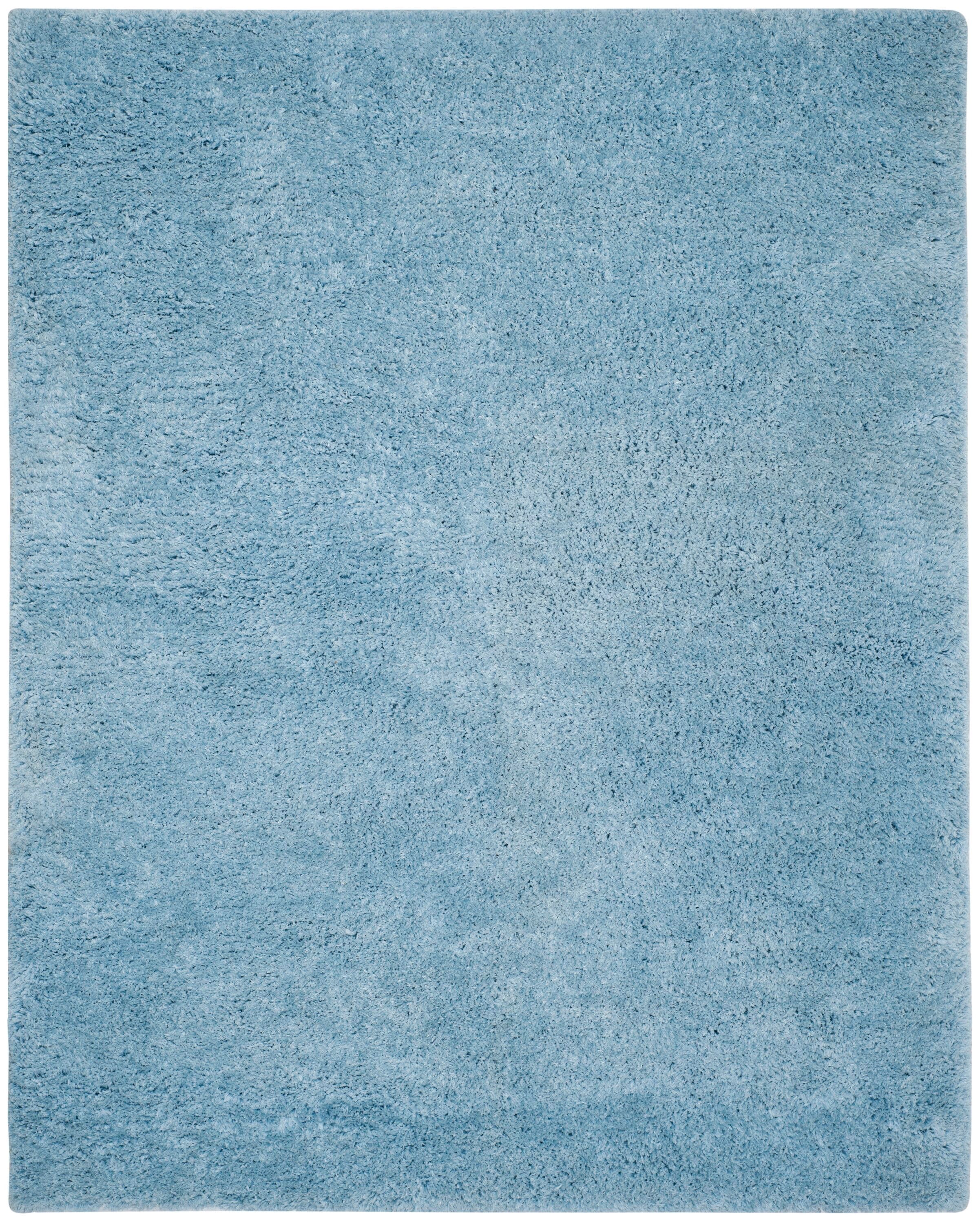 Safavieh SGS621D-8 Supreme Shag 8 x 10 (ft) Tufted Polyester Light Blue Rectangular Indoor Solid Area rug