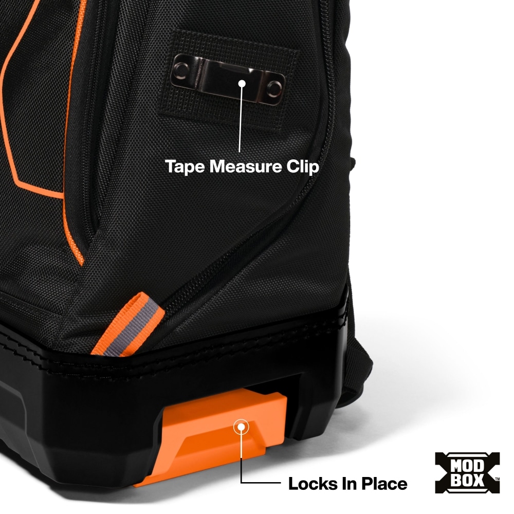 Klein Tools MODbox Black Ballistic Nylon 14.5-in Zippered Backpack