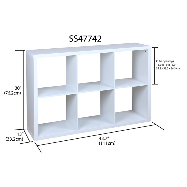 Composite Wood 6 Cube Organizer, 6 Cube Bookcase White