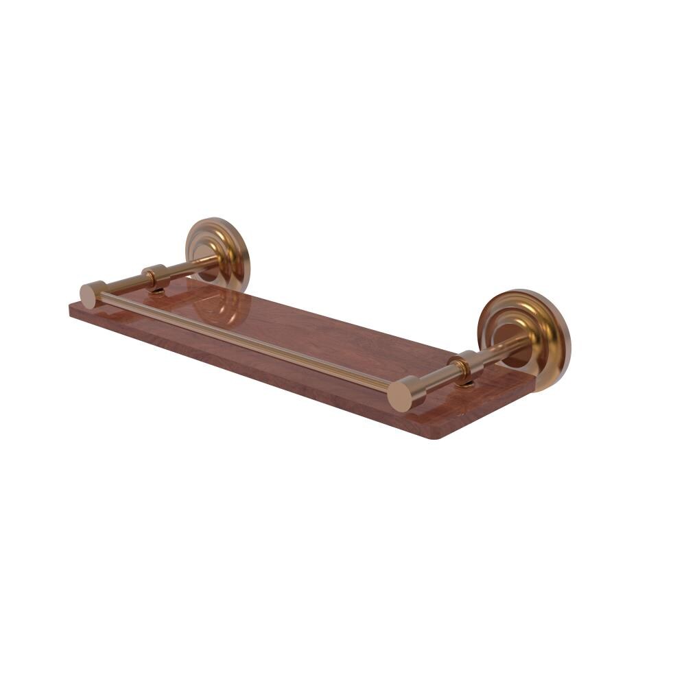 Allied Brass QN-1-16-GAL-IRW-BBR Que New Brushed Bronze Wall mount Bathroom Shelf ( 16-in x 3-in x 5-in )