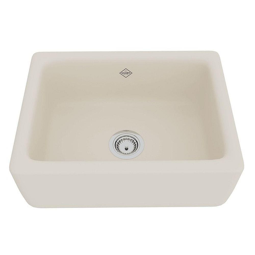 Rohl Shaws Farmhouse Apron Front 24 In X 18 In Parchment Fireclay