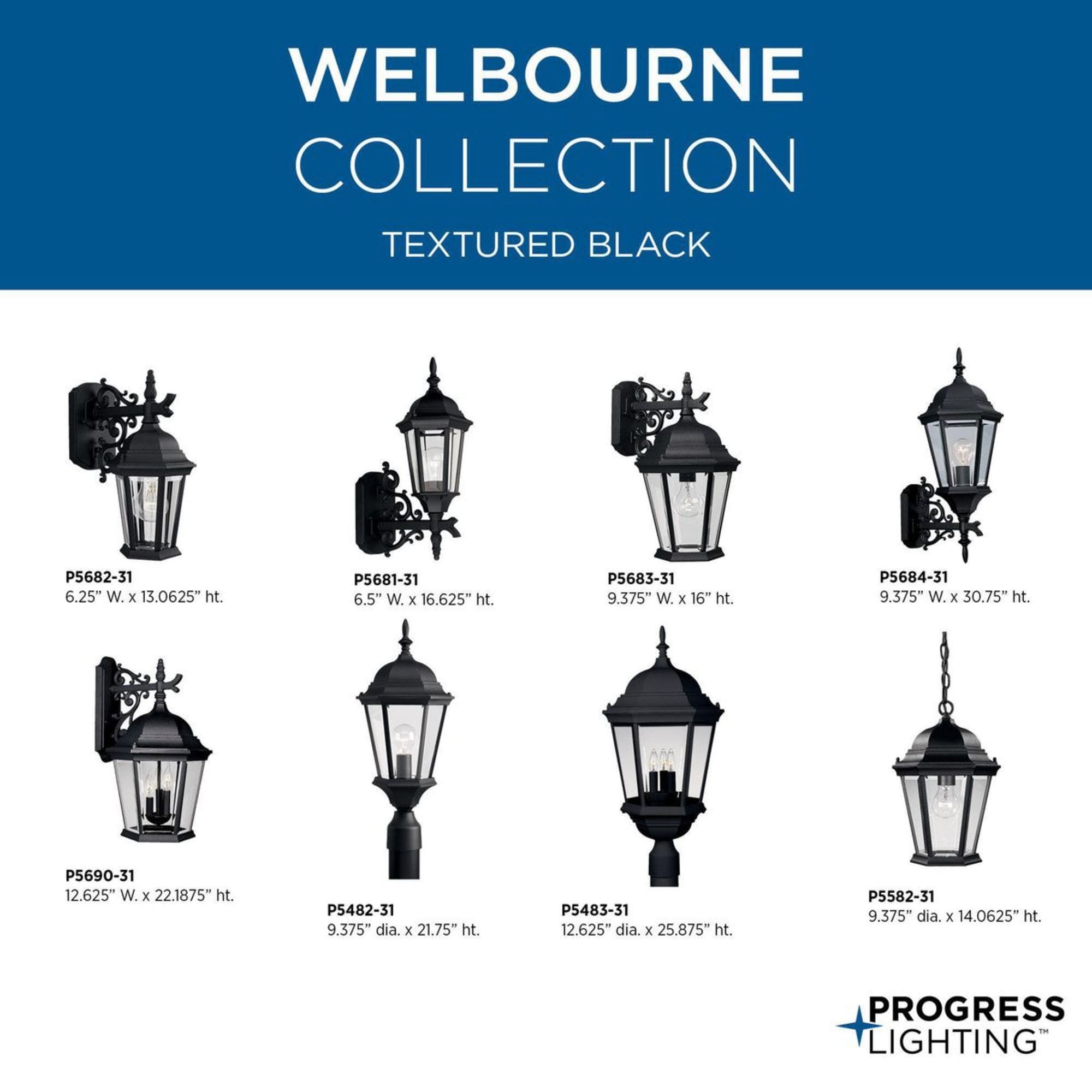 Welbourne Black Aluminum Outdoor Wall Lantern Sconce