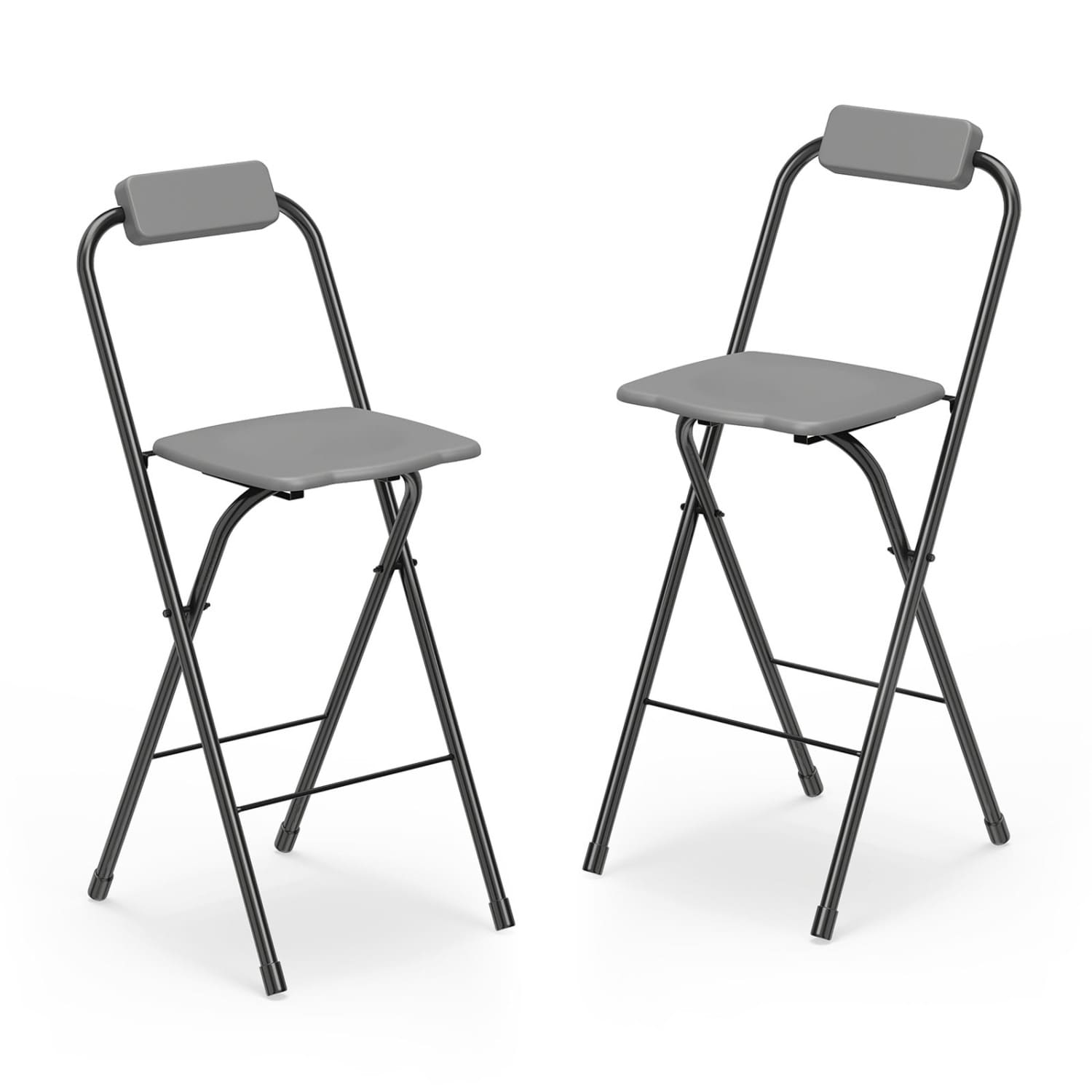Volenca 2-Piece Folding Metal Bar Height Stools with 28-in Seat Height and 330-lb Capacity