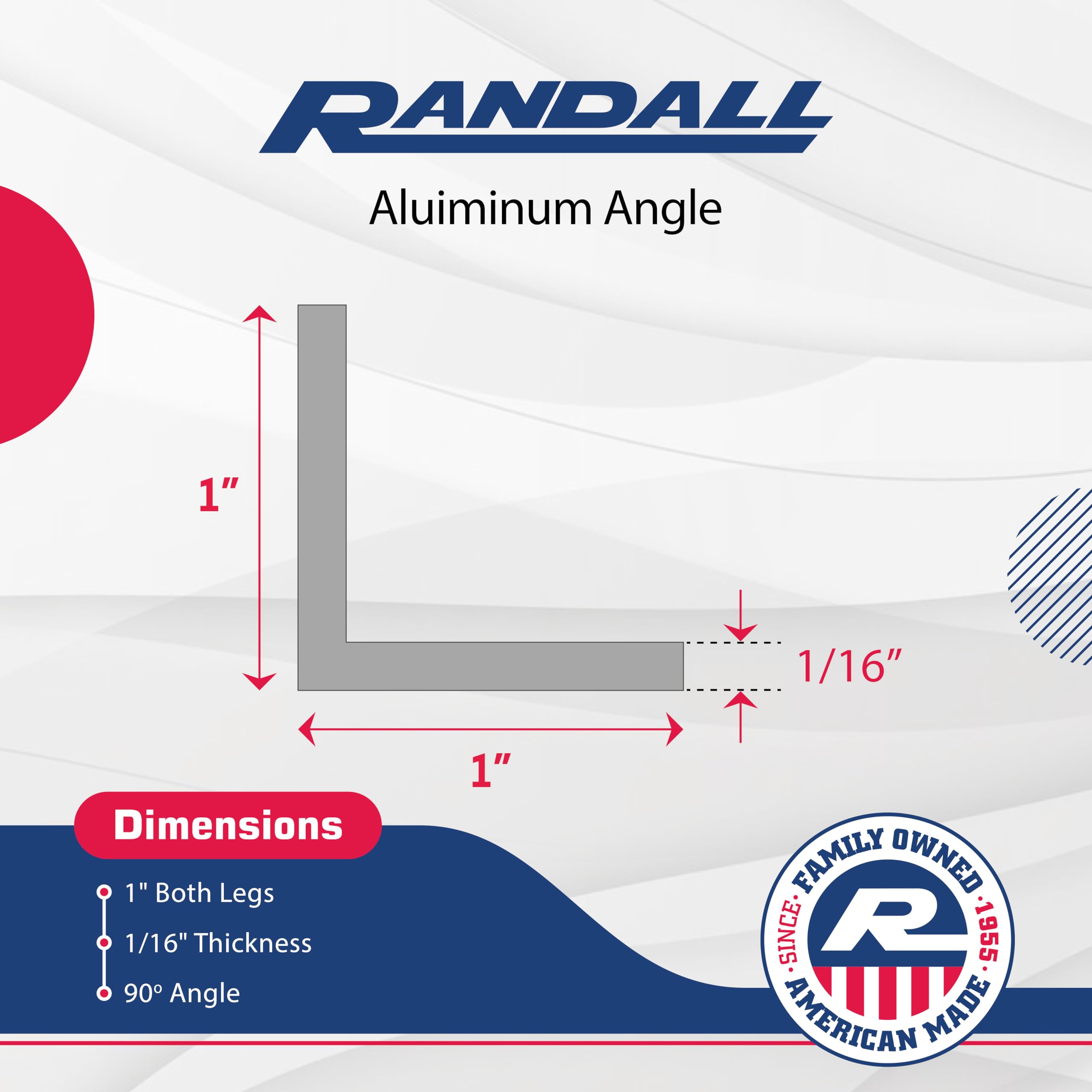 Randall Manufacturing Co., Inc 36 Inch 3 FT Aluminum Angle Bar 6063 T6 ...
