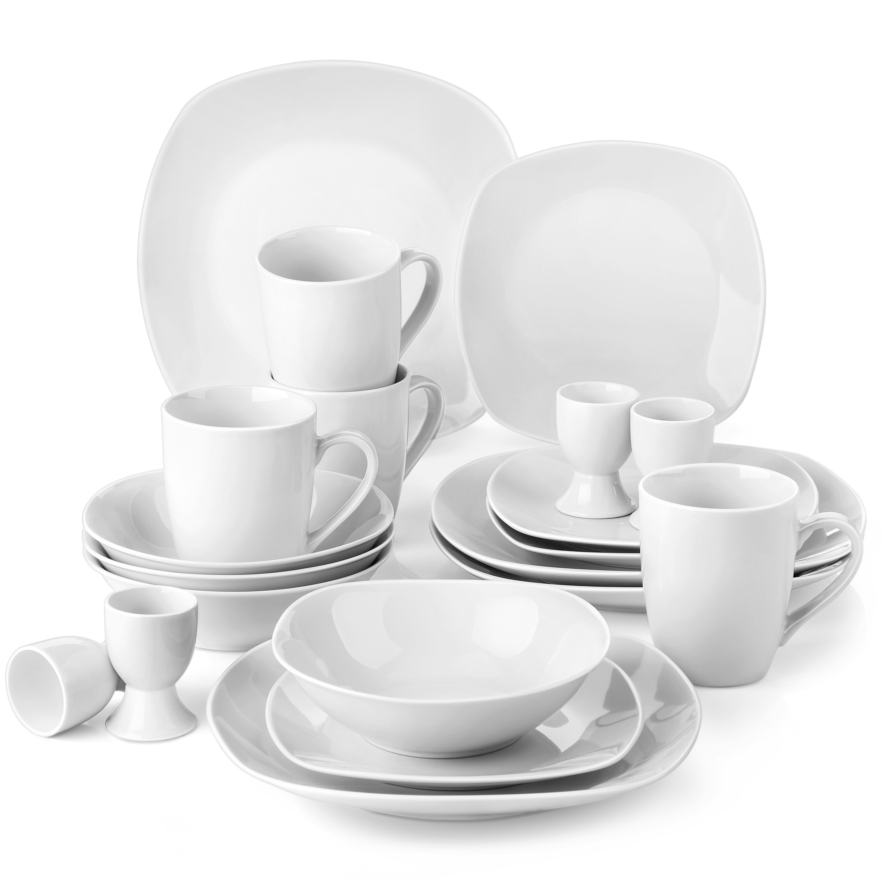 MALACASA Elisa 36-Piece Ceramic Porcelain Dinner Set with Dinner