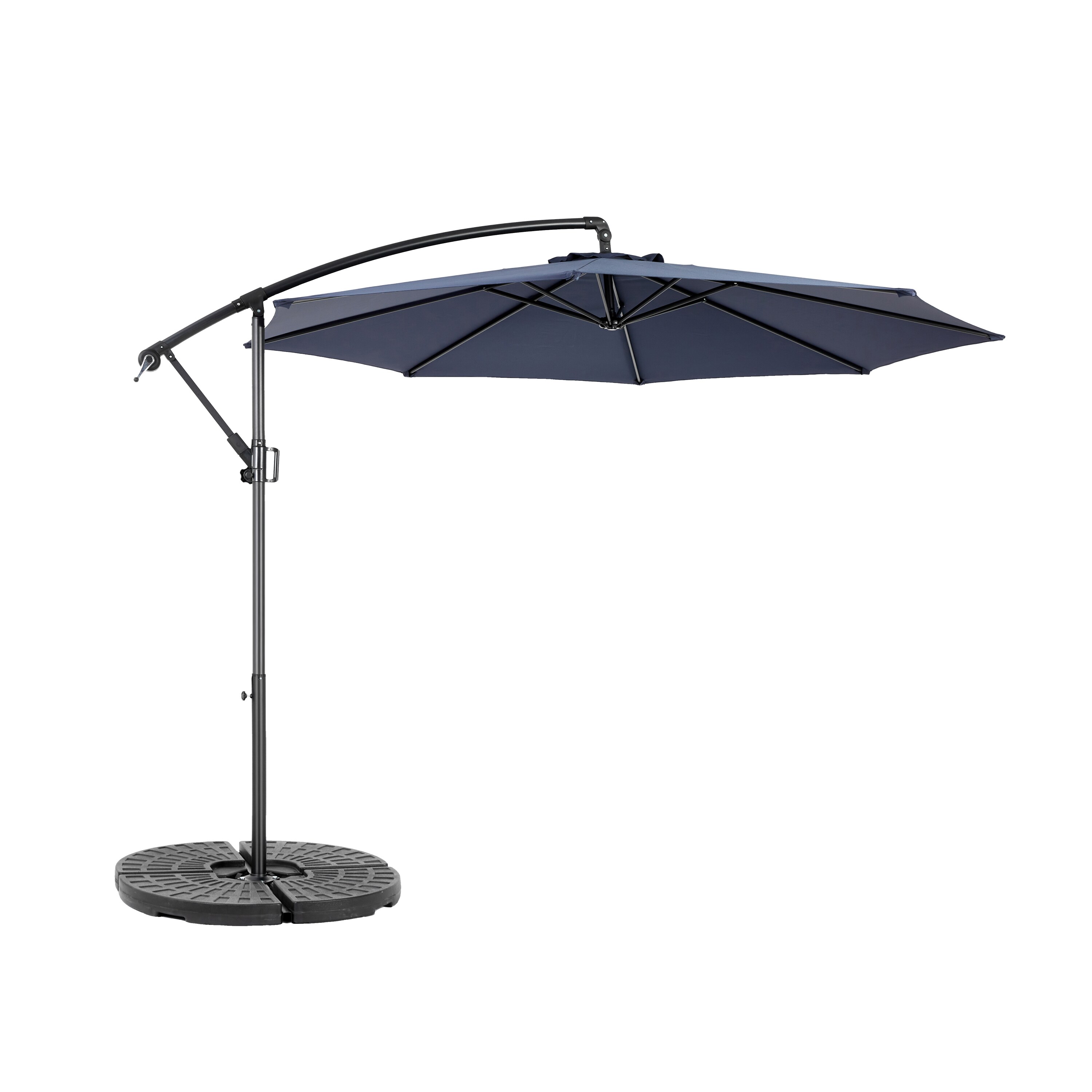 AHIOU HOME ZAAHG-P234547UM 10-ft Steel Blue Crank Offset Patio Umbrella