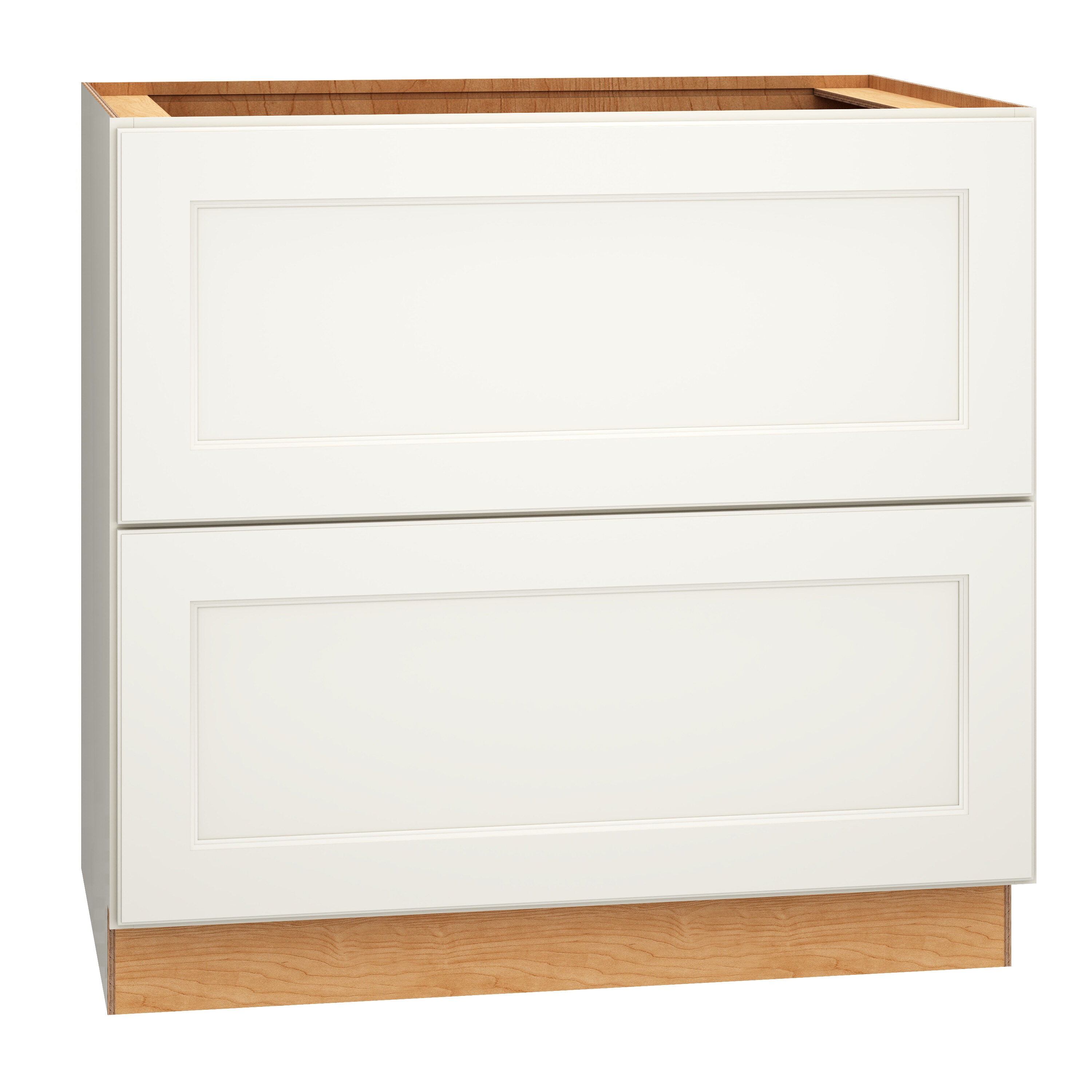 Diamond Express Macaulay 36-in W x 34.5-in H x 24-in D White 2-Drawer Base Fully Assembled Plywood Cabinet (Recessed Panel Square Style)