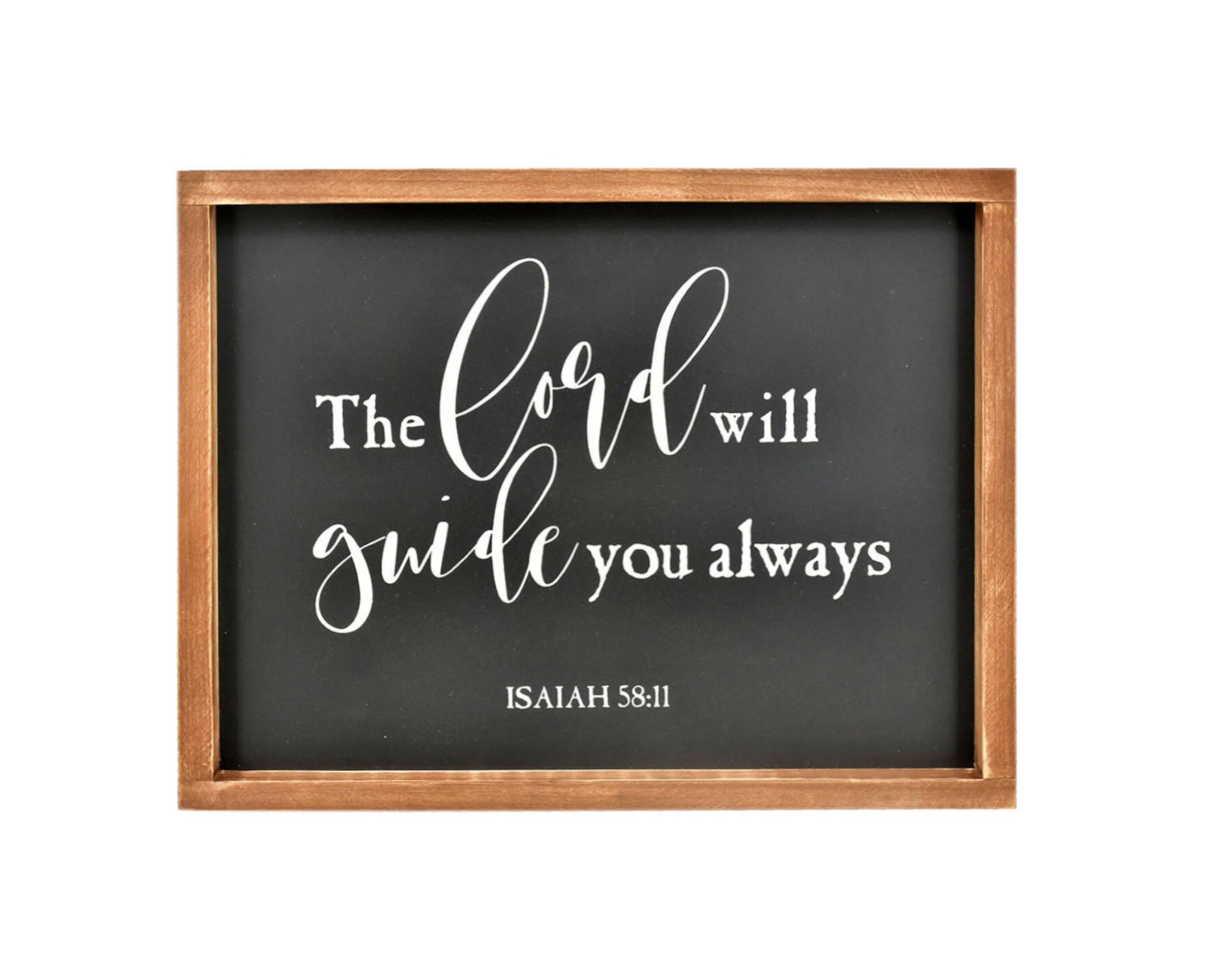 Parisloft PSG14 Brown Wood Framed 11-in H x 14-in W Inspirational Wood Sign