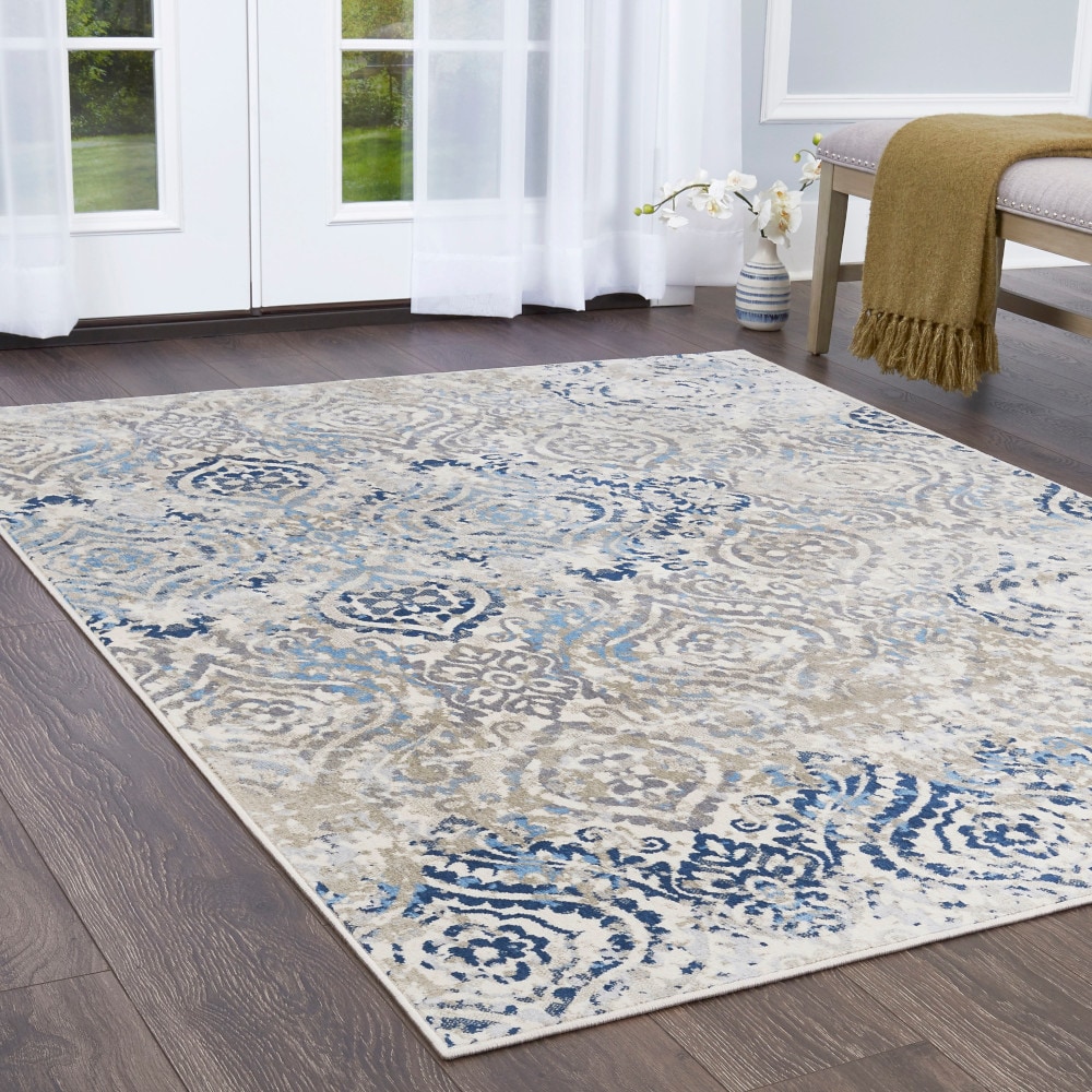Home Dynamix 2-7060-682 Melrose Audrey 5 x 7 (ft) Loomed Polypropylene Ivory Rectangular Indoor Trellis Bohemian/Eclectic Area rug