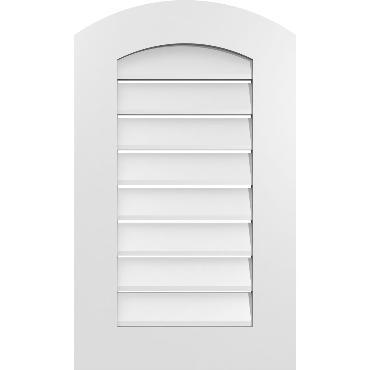 Ekena Millwork GVPAR18X3001SF 18-Inches x 30-Inches Off-white Round top PVC Gable Louver Vent