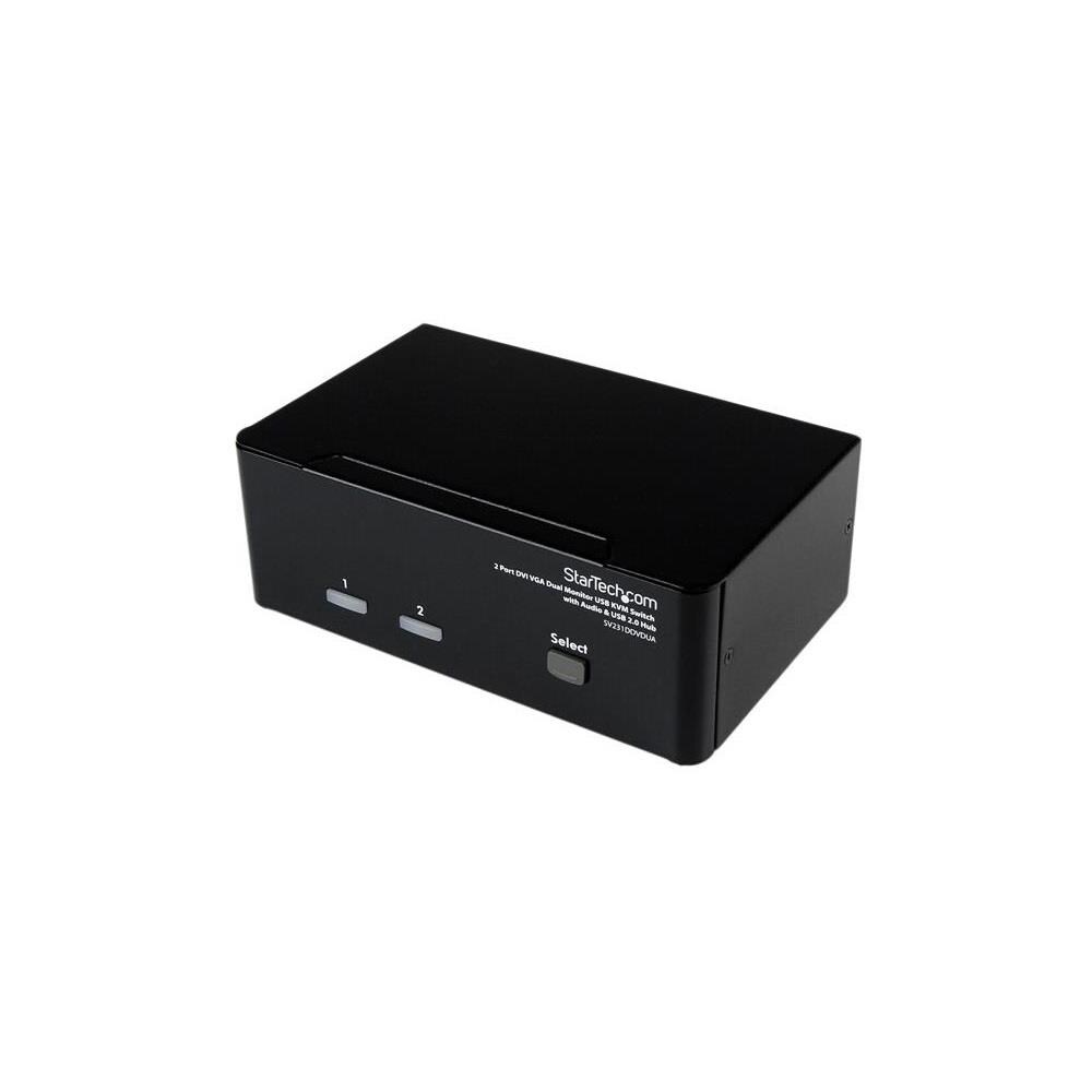StarTech TCNCD386224  ST-SV231DDVDUA 2 Port DVI VGA Dual Monitor KVM Switch USB with Audio and USB 2.0 Hub
