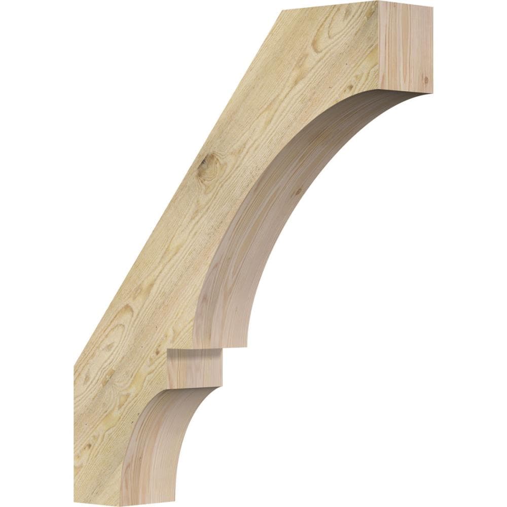 Ekena Millwork BRC06X30X36BOA00RDF 6-in x 30-in x 36-in Douglas Fir Unfinished Wood Balboa Rough Sawn Knee Brace