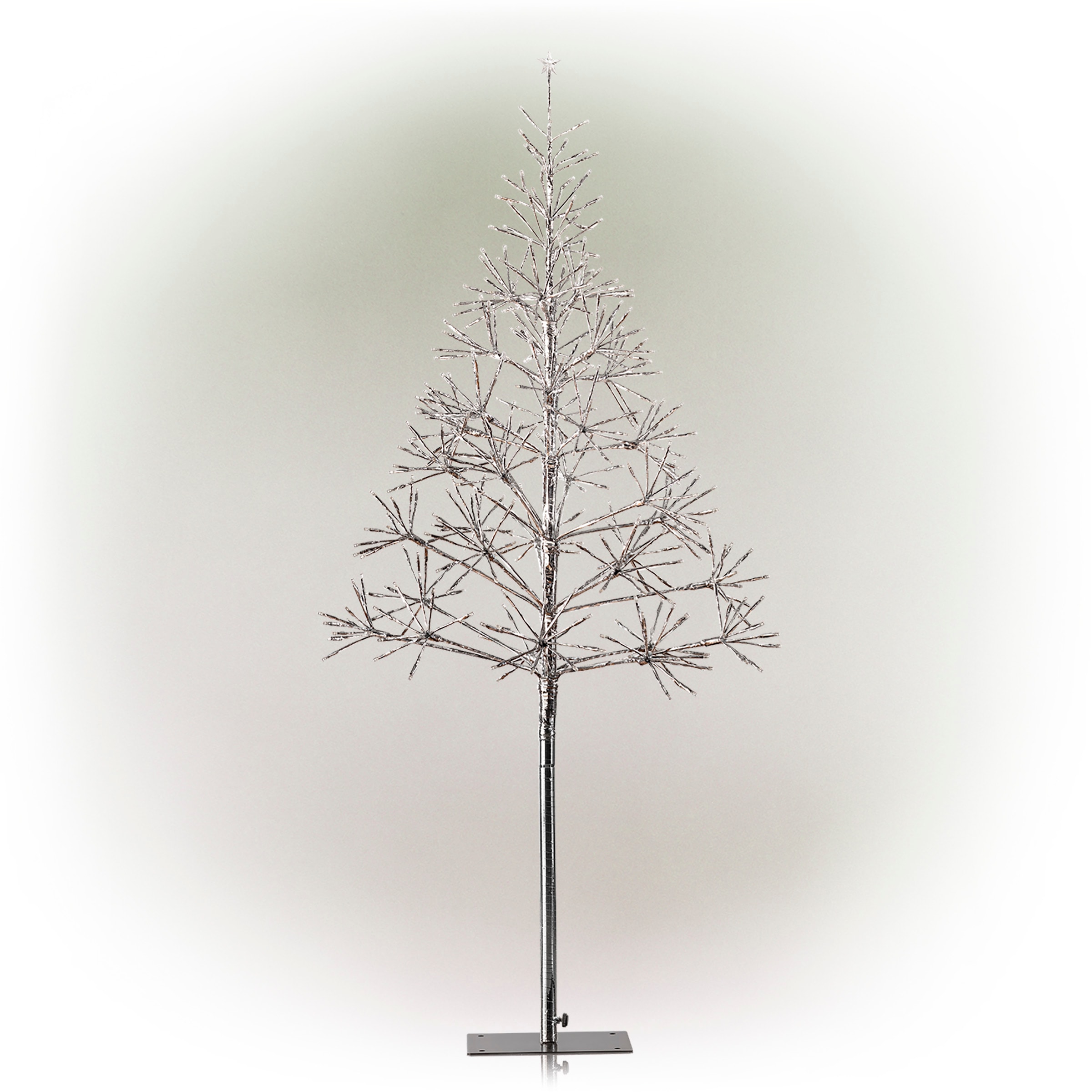 Alpine Corporation 4' Pre-Lit Artificial Wire Christmas Tree with Star, Silver