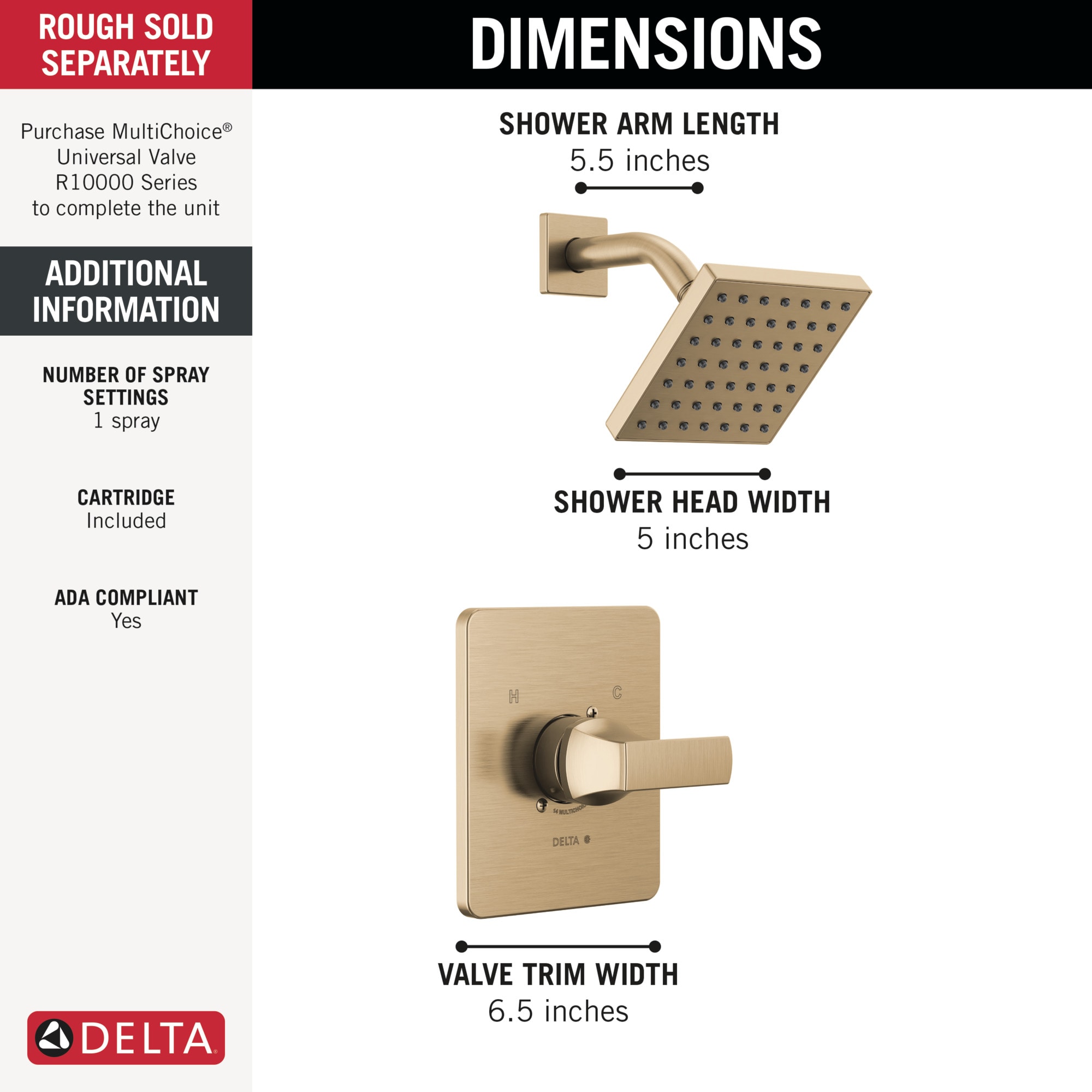 Delta T14237-CZ Tub-Shower-Faucets - View #3