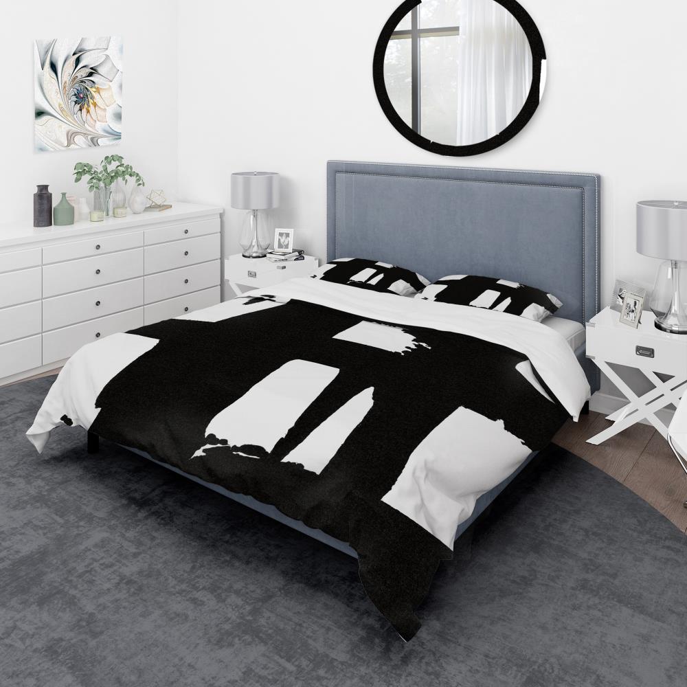 Designart BED30981-K 3 -Piece Black King Duvet cover Set