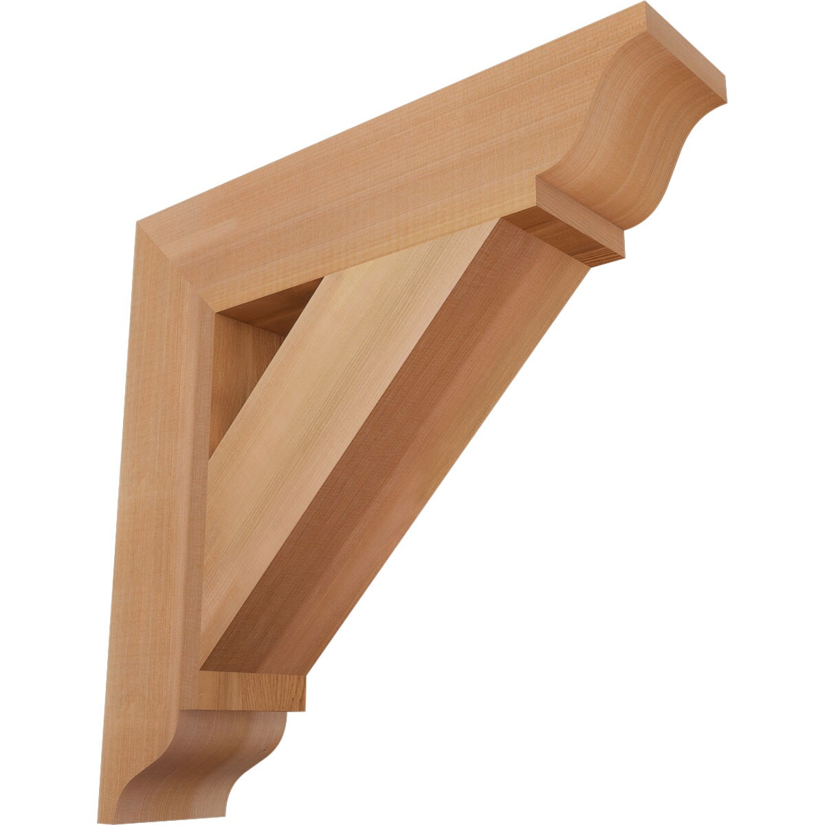 Ekena Millwork BKT04X18X18TRA01SWR Traditional traditional smooth 3-1/2-in x 18-in x 18-in Western red cedar Brown Wood Standard bracket