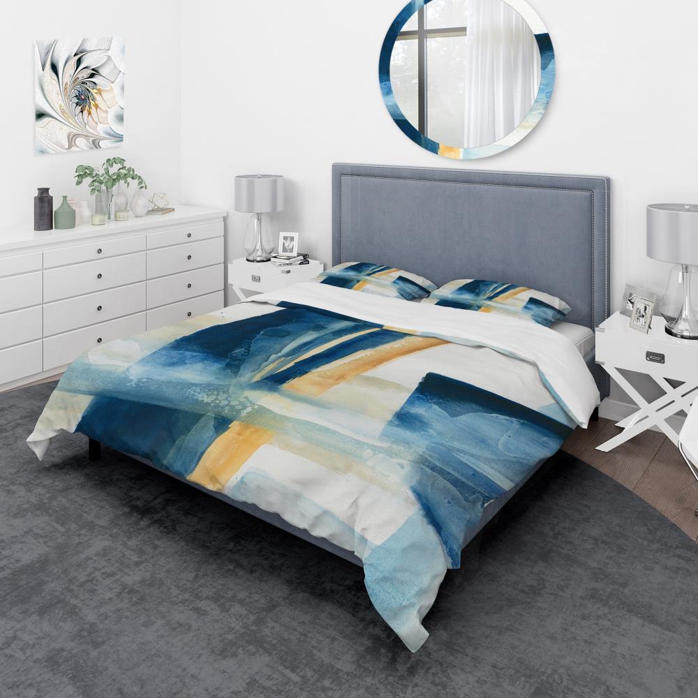 Designart BED30096-T 3 -Piece Blue Twin Duvet cover Set