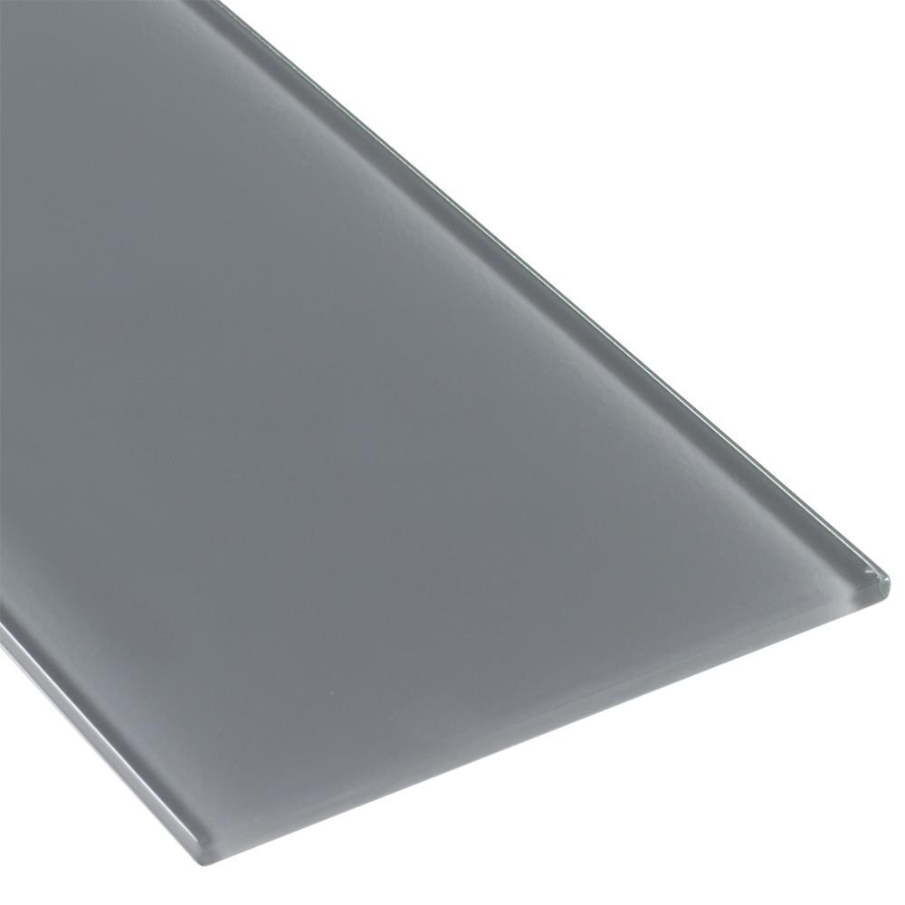 Elida Ceramica SMPL-MG48 (Sample) Grey 4-in x 8-in Glass Brick Thinset Mortar Tile