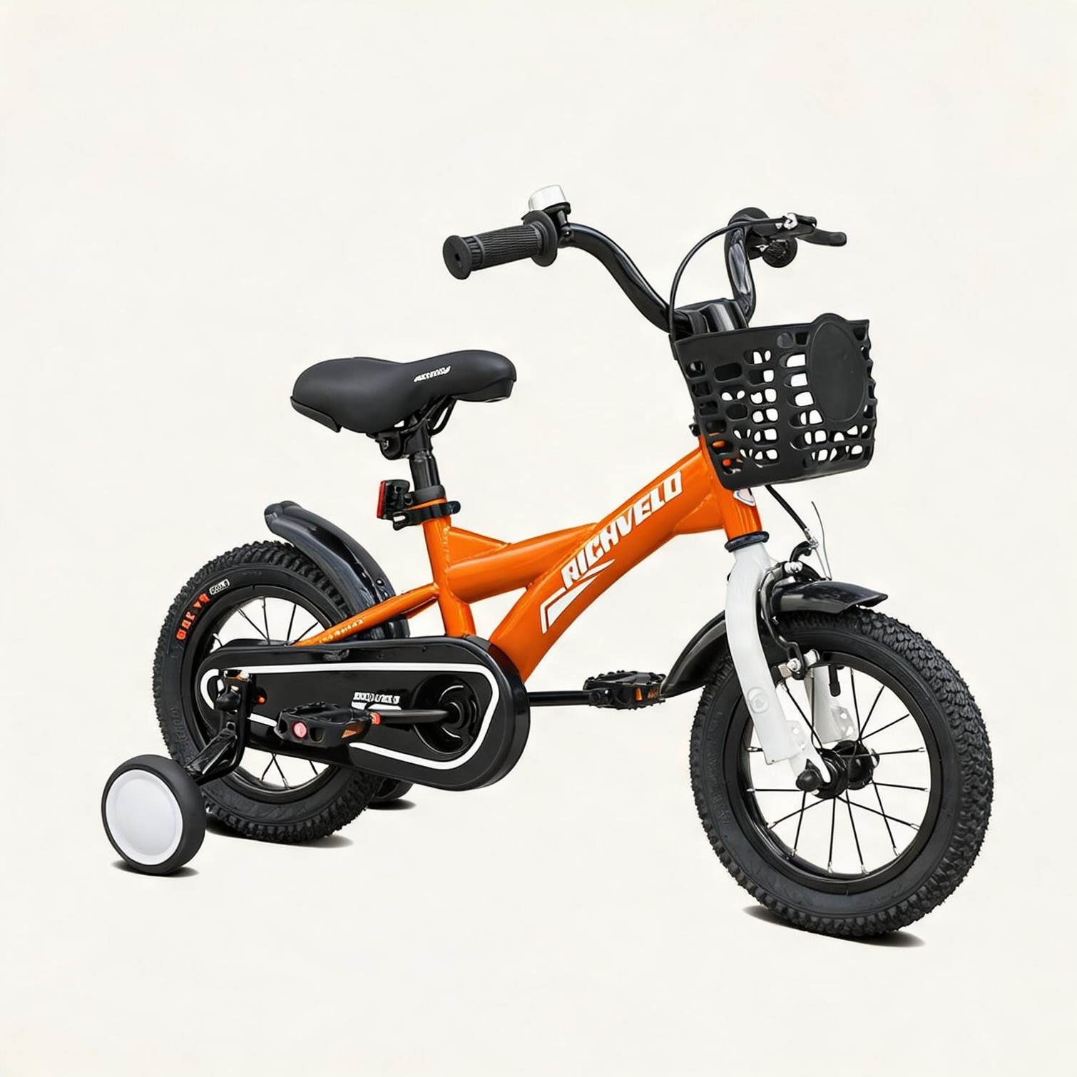 SunJet Steel Kids Training Bicycle with Basket Orange Finish 1216 Inch Wheels for Ages 37