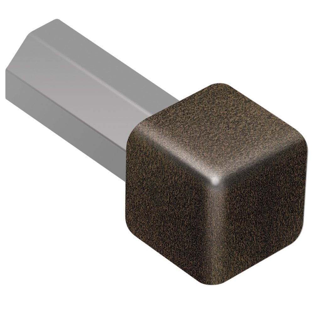 Schluter Systems EV/Q125TSOB Quadec 0.5-in W x 1-in L Bronze textured color-coated aluminum Aluminum Inside/Outside corner Tile Edge Trim