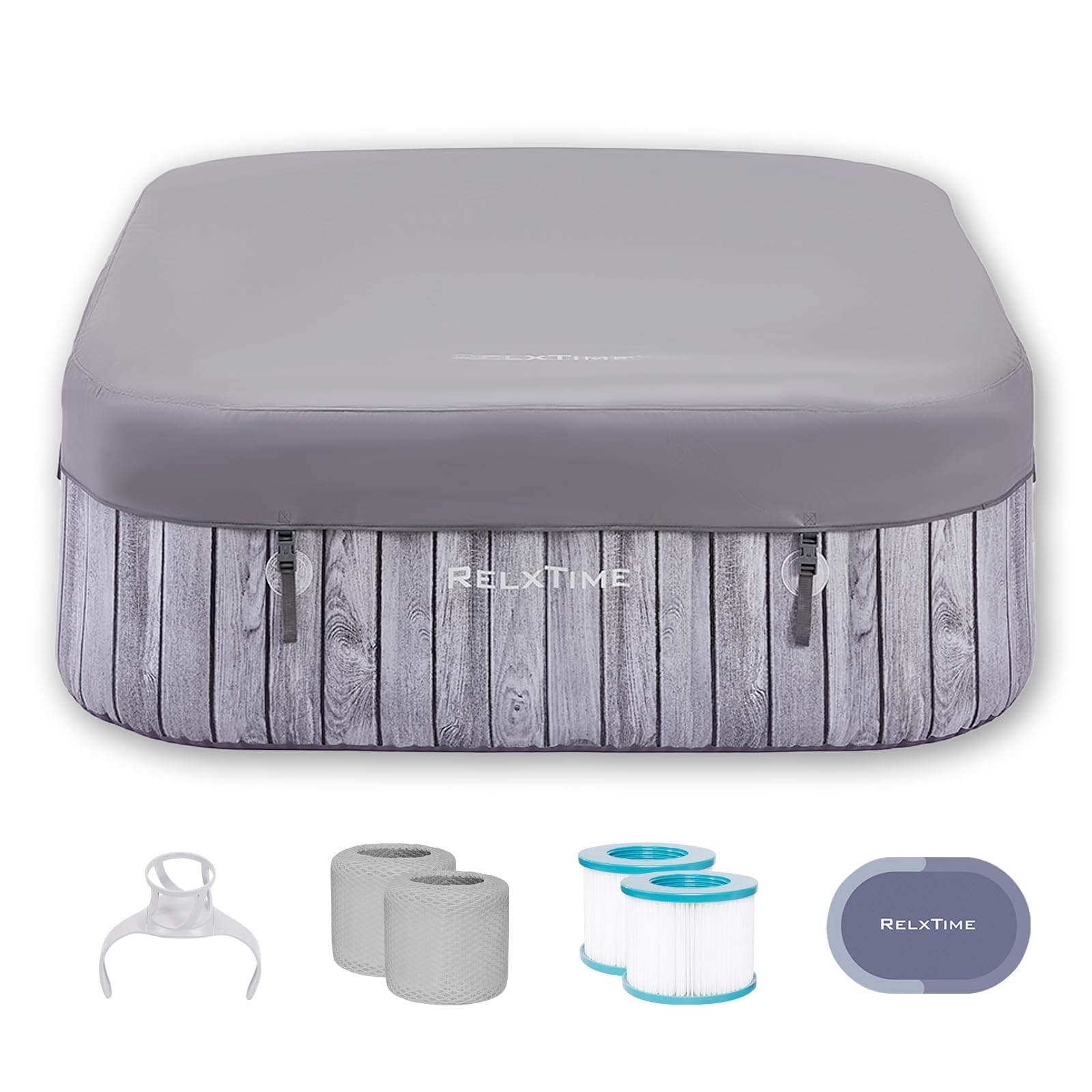 LTMATE LSBMW001 130 Jet 6 -Person Inflatable Square Hot Tub (Cover Included)