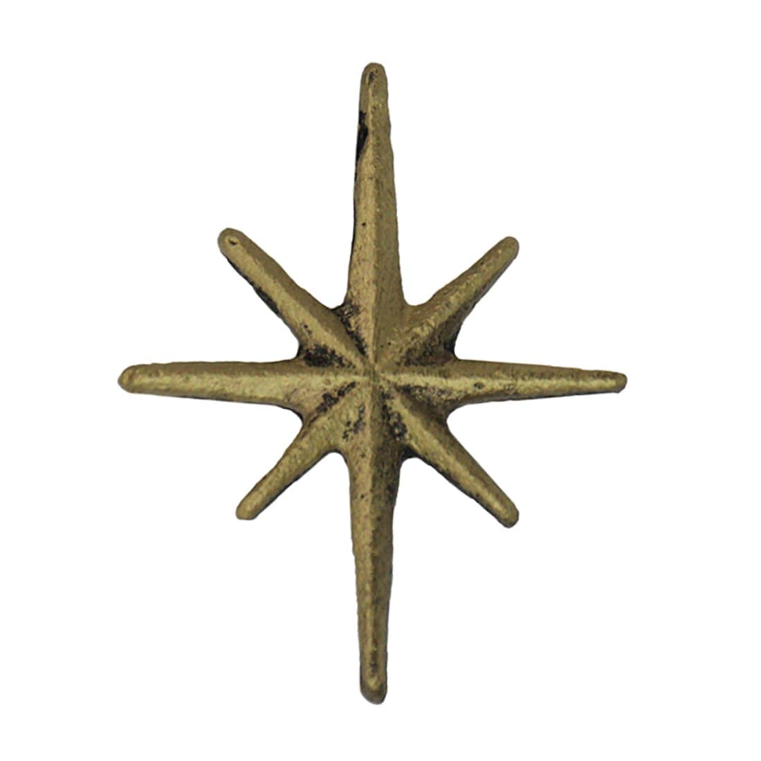 Zeckos ZKO-99177 Set of 6 Antique Gold Finish Mid Century Modern Starburst Drawer Pulls Knobs