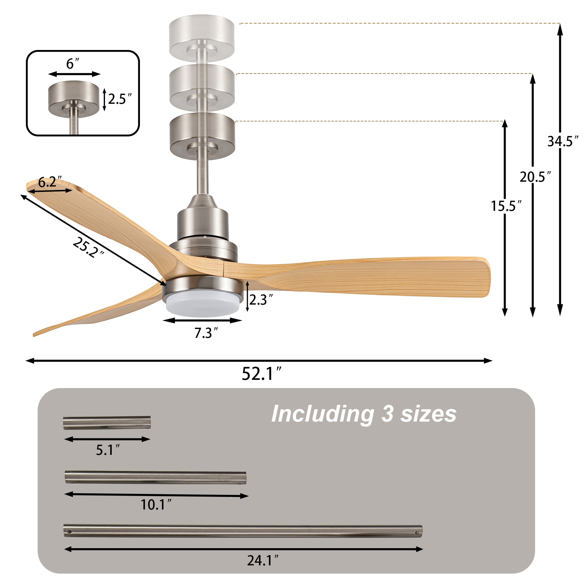Dreamsidea LS-50005BN Ceiling-Fans - View #2