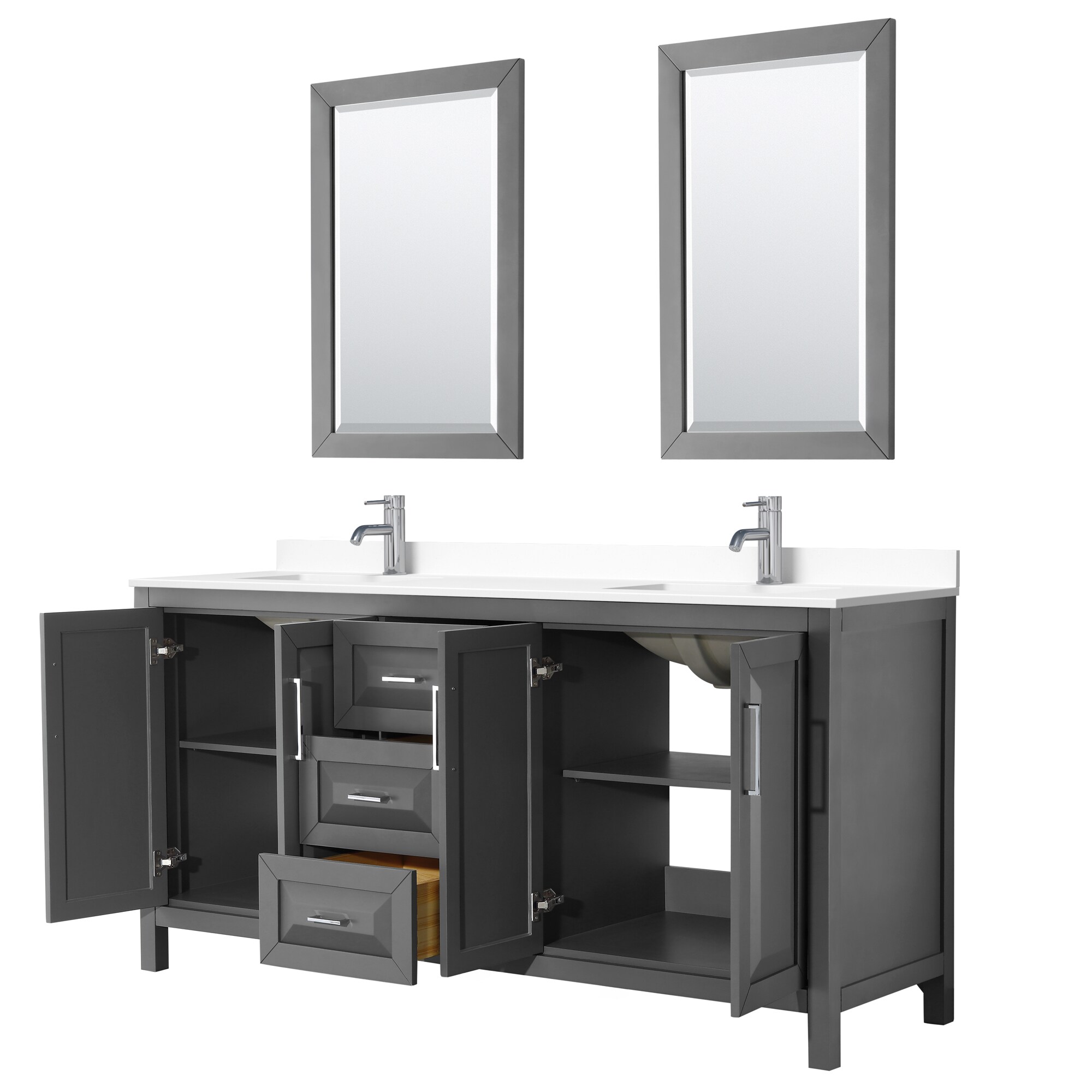 Wyndham Collection WCV252572DKGWCUNSM24 Bath-Vanity-Combo - View #2