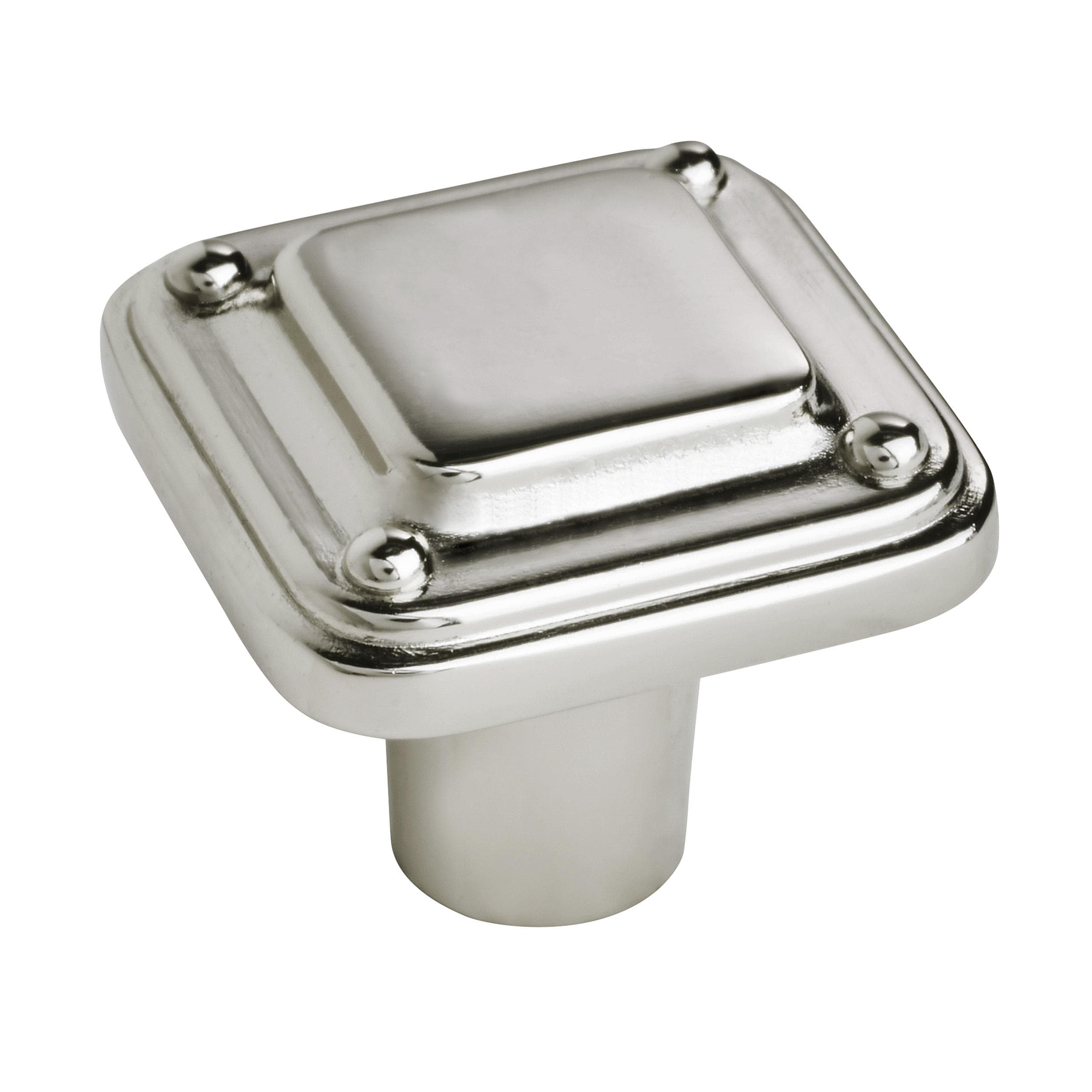 Amerock BP33308PN Jolene 1-3/16-in Polished Nickel Square Transitional Cabinet Knob