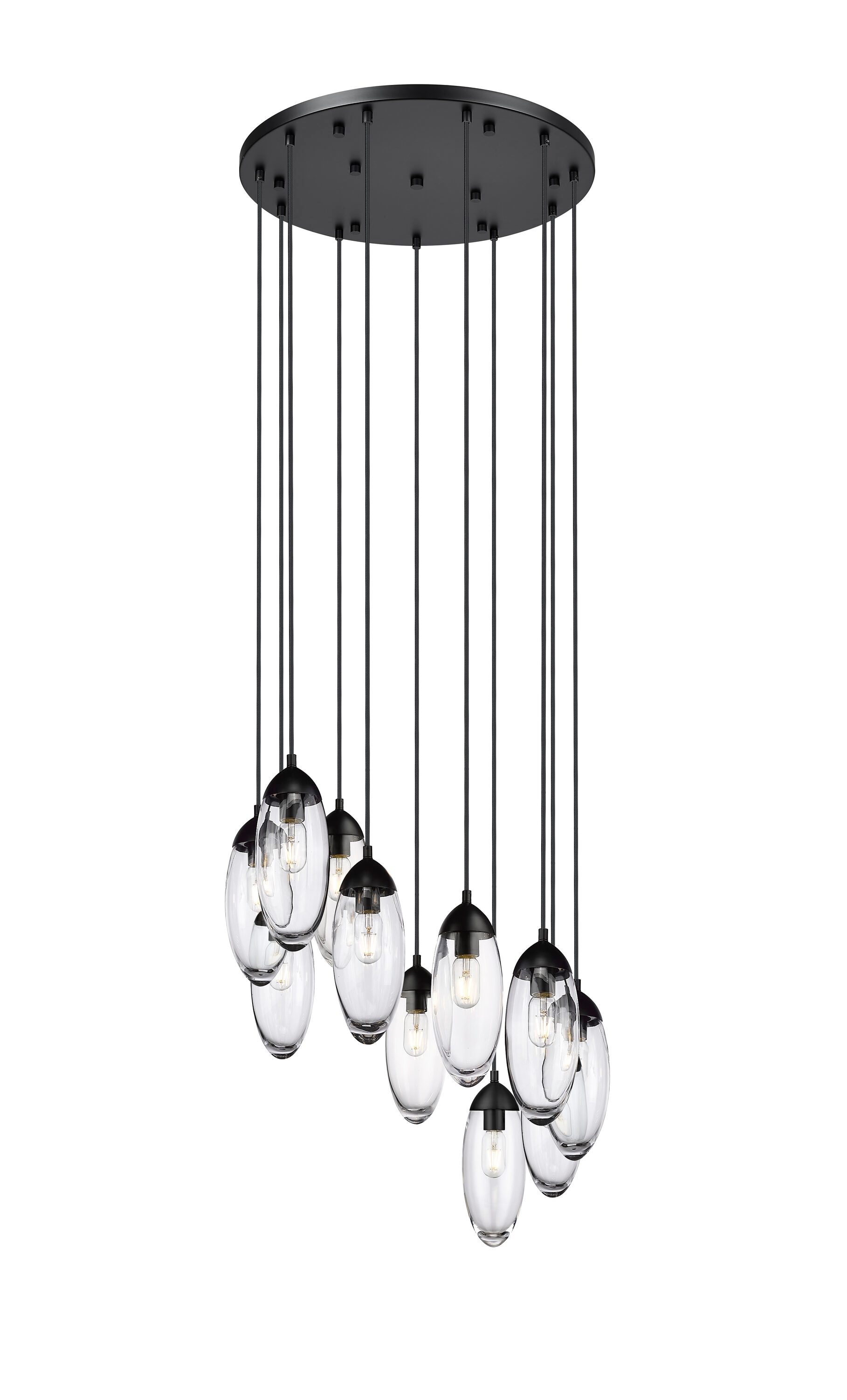 Z-Lite 651P-11R-MB Arden 11 -Light Matte Black Modern/contemporary For Use in Bedrooms, Dining Rooms, Foyers, Kitchens, Living Rooms Chandelier