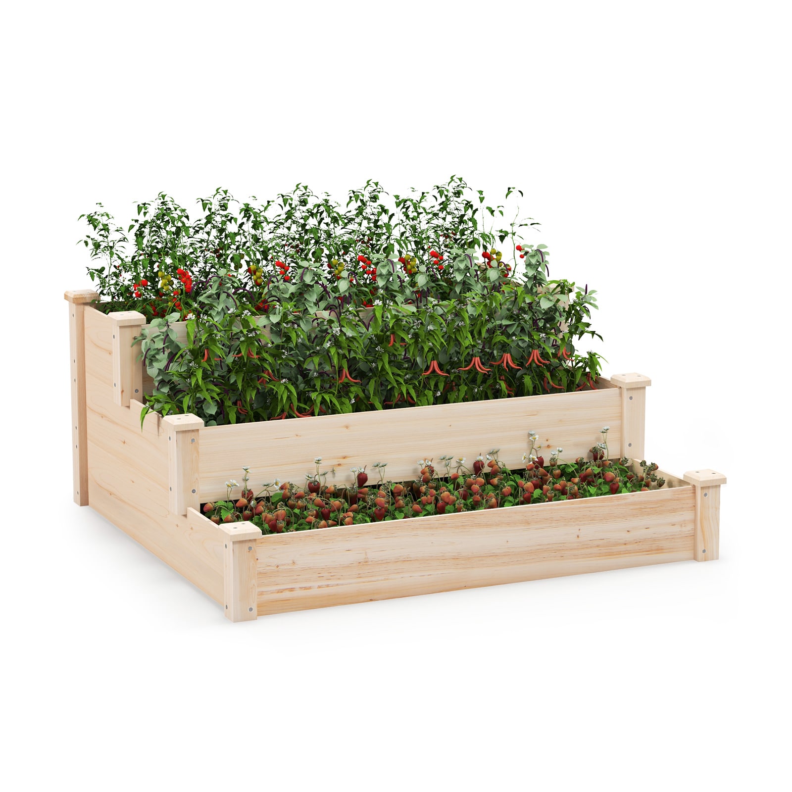  YSGT416676 47-in W x 47-in L x 22-in H Natural Wood Raised Garden Bed
