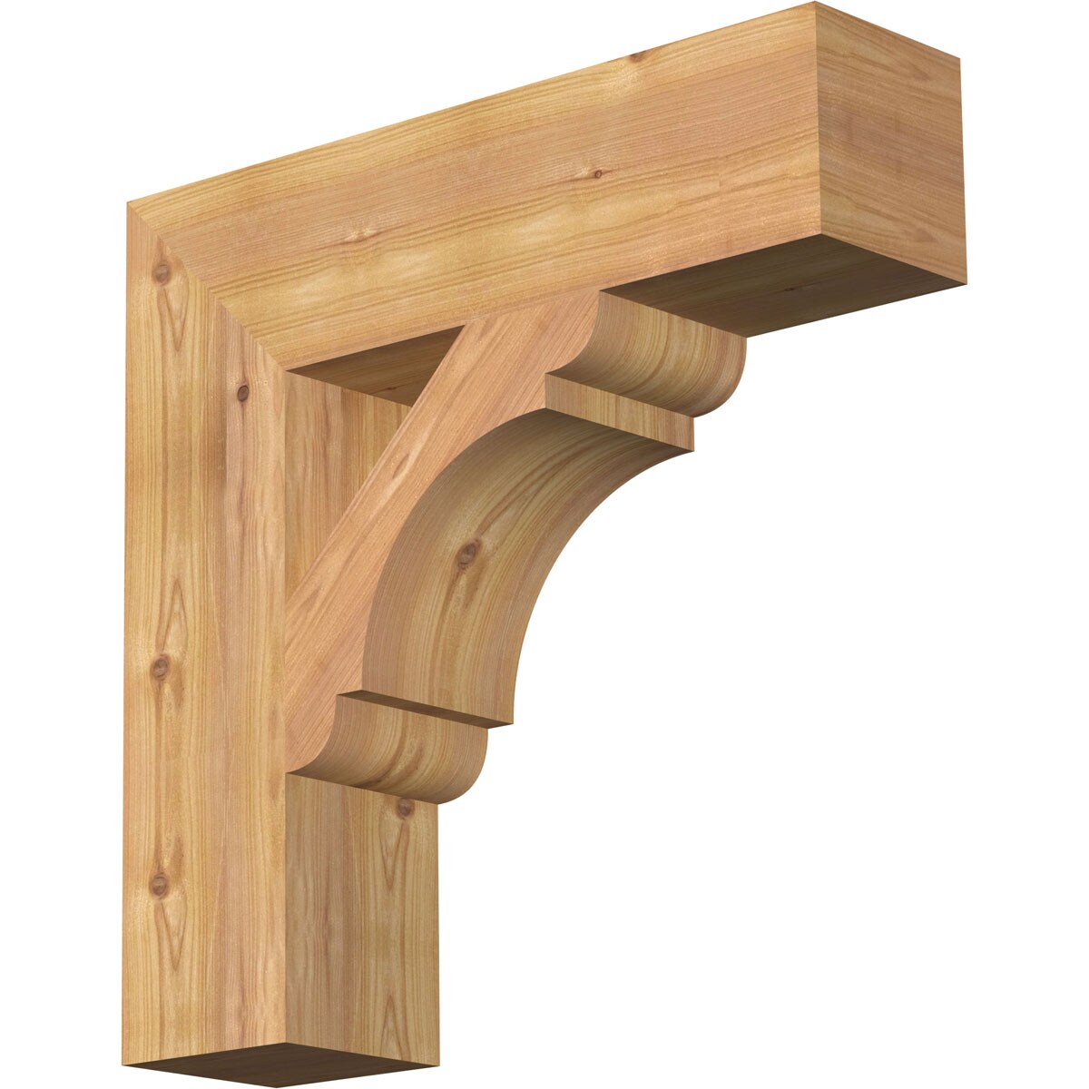 Ekena Millwork BKT06X22X22OLY05SWR Olympic block smooth 5-1/2-in x 22-in x 22-in Western red cedar Brown Wood Standard bracket