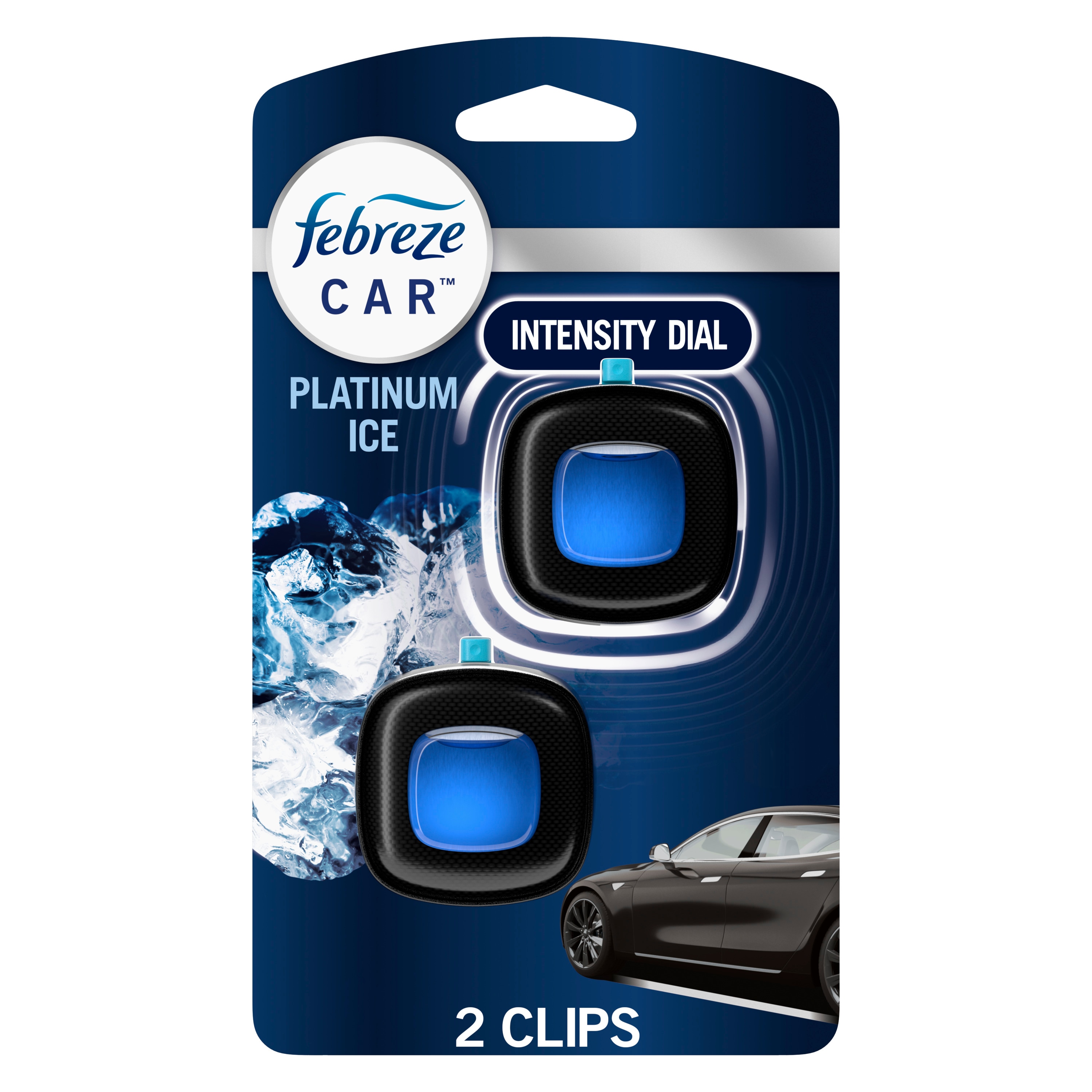 Febreze 3077201051 CAR 0.07 Fluid Ounce(s) Platinum Ice Dispenser Air Freshener 2 -Pack