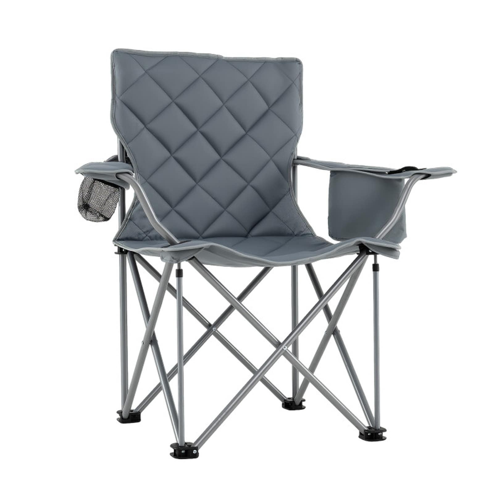 SUGIFT - Oversized Camping Chair 500-lb Heavy Duty Folding Chair with Cooler Pouch Cup Holder Pad...
