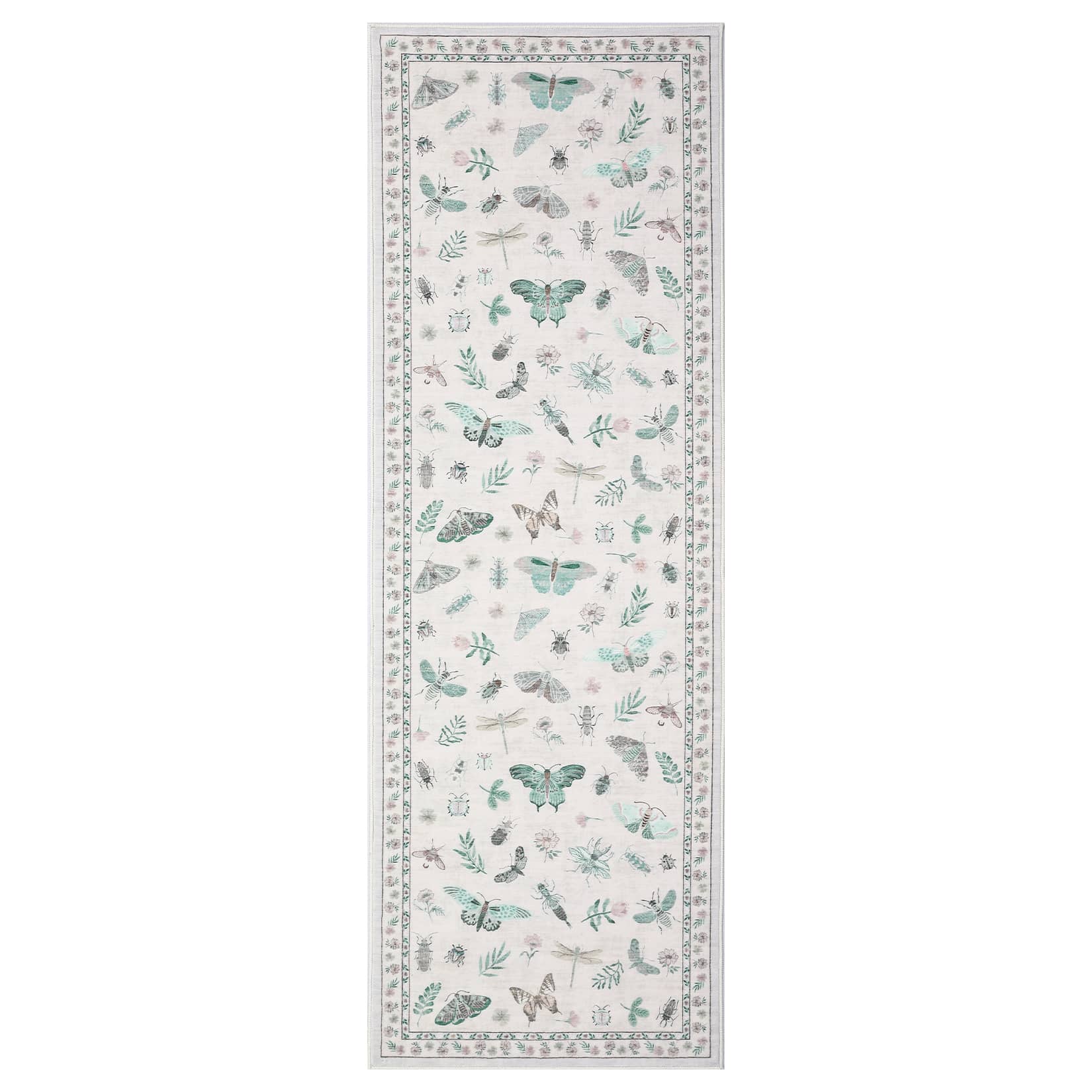 WhizMax SUNNY-PHK-344MRA35 2 x 6 ft Polyester Beige Rectangular Hallway Entryway Bathroom Kitchen Summer Theme Modern Machine Washable Runner Rug