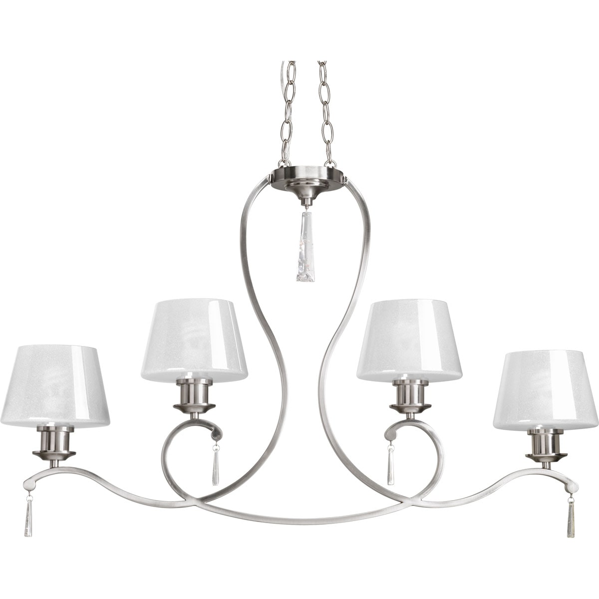 Progress Lighting P4526-09 Dazzle 4 -Light Brushed Nickel Transitional For Use in Bedrooms, Dining Rooms, Foyers, Kitchens, Living Rooms Chandelier
