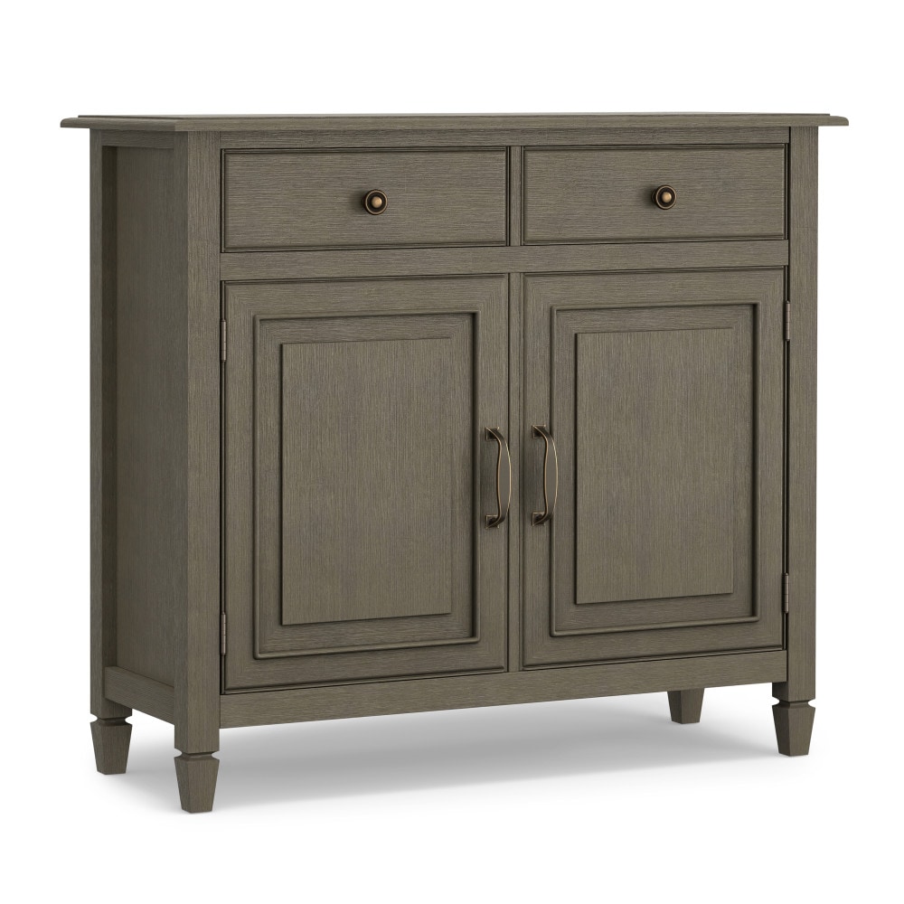 Simpli Home AXCCON47-FG Connaught Farmhouse Grey Traditional Wood Media Cabinet