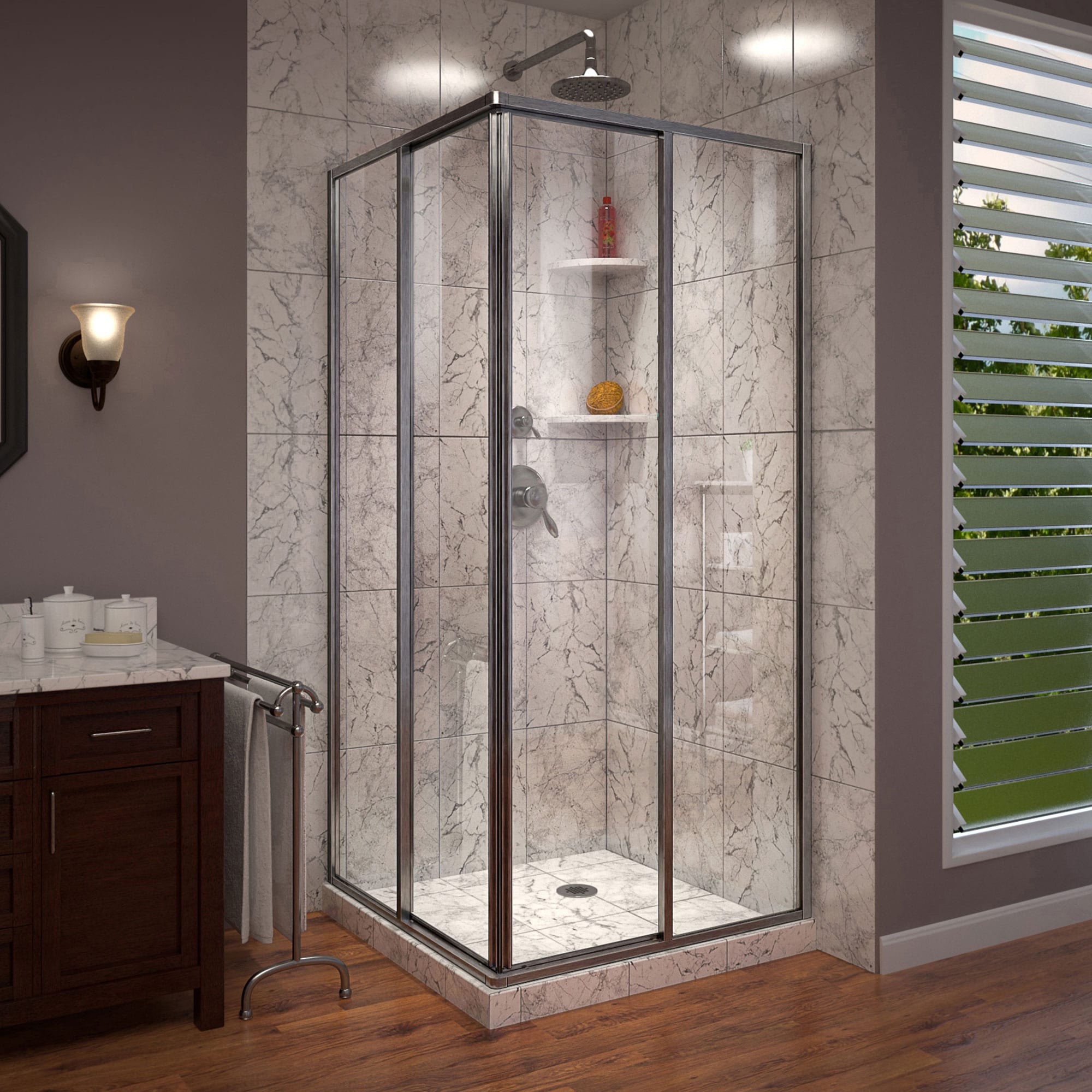 Basco Deluxe 56 in. x 68 in. Framed Sliding Shower Door in Chrome