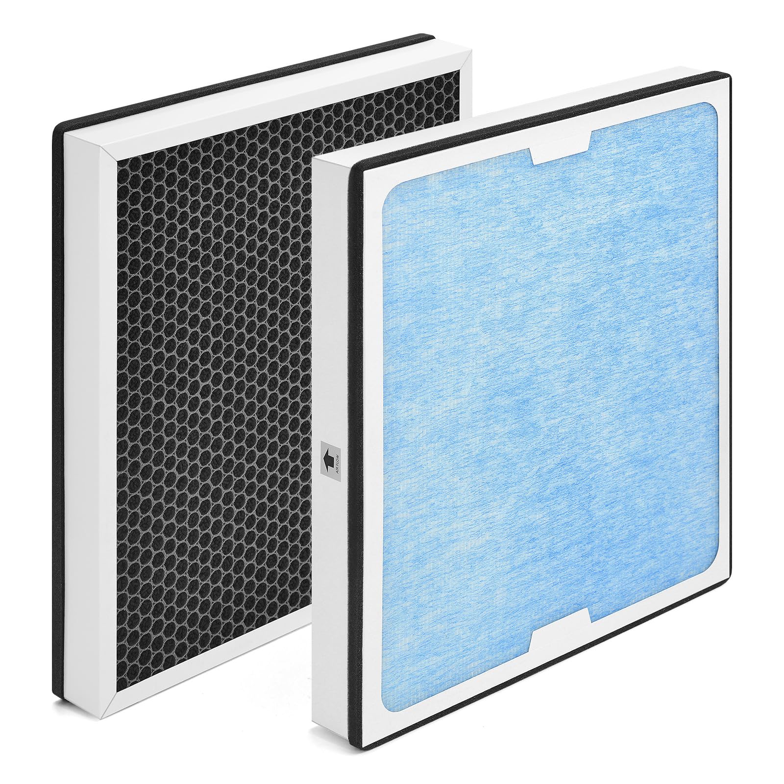 UUDULY  550 high-efficiency and Activated Carbon Filter Replacement Set Compatible with AlorAir CleanShield high-efficiency 550 Air Scrubber Two