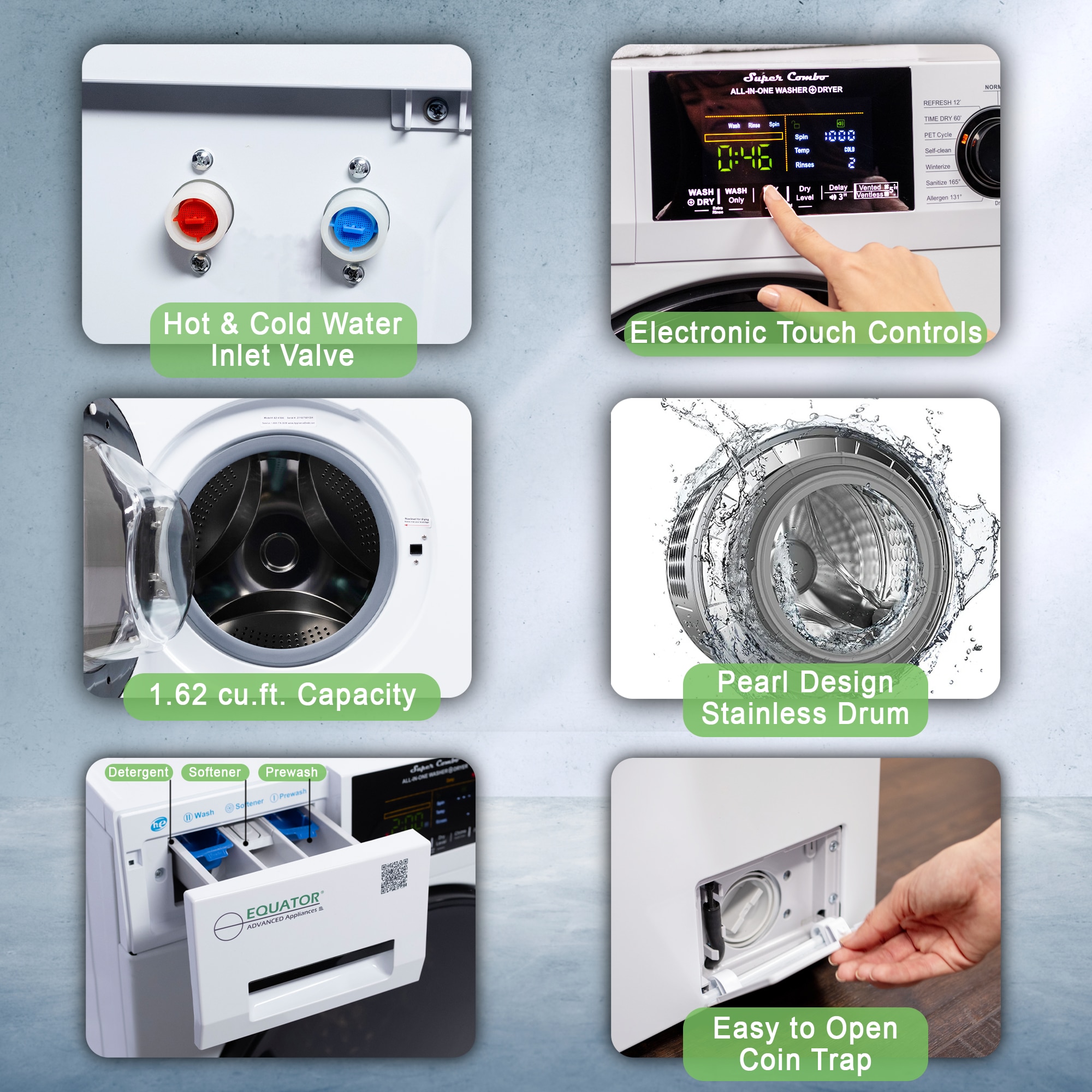 Equator Advanced Appliances EZ 4700 C WHITE Combination-Washers-Dryers - View #9