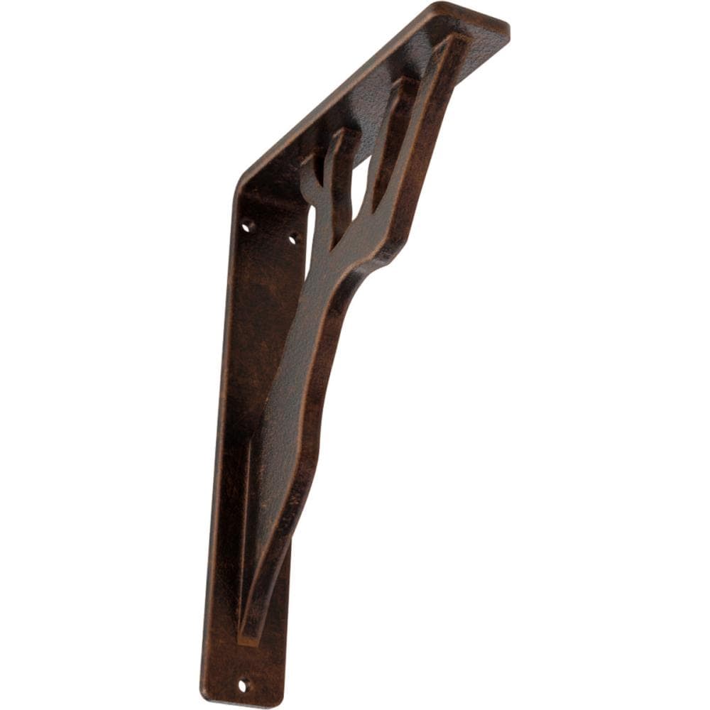 Ekena Millwork BKTM01X05X08SDAACO Damon 5.5-in x 1.5-in x 8-in Antique copper Wrought iron Mounting bracket