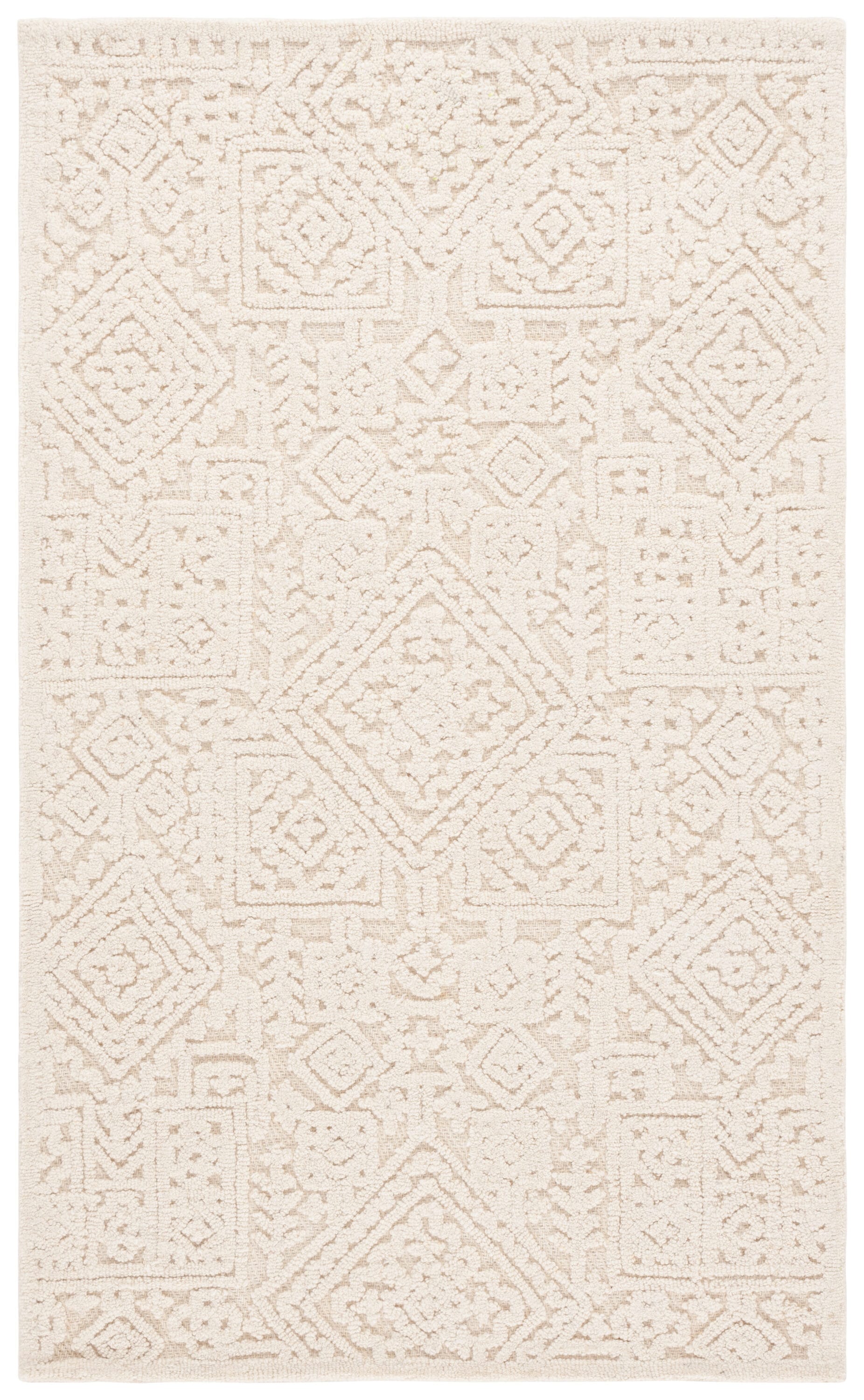 Textural 107A Ivory 3 x 5 Rectangular Area rug