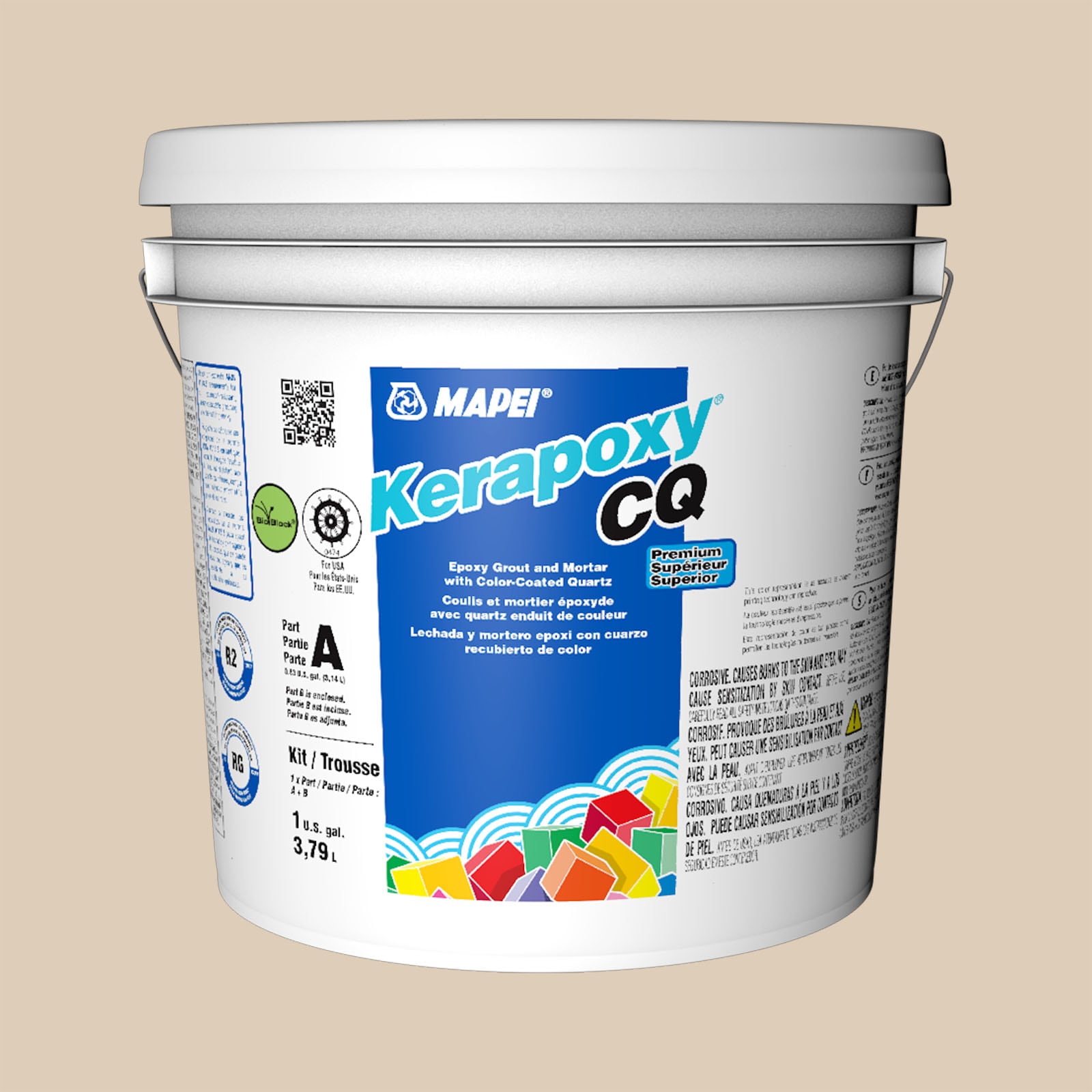 MAPEI 5UB504904 Kerapoxy CQ Light Almond #5049 Epoxy Grout (1-Gallon)