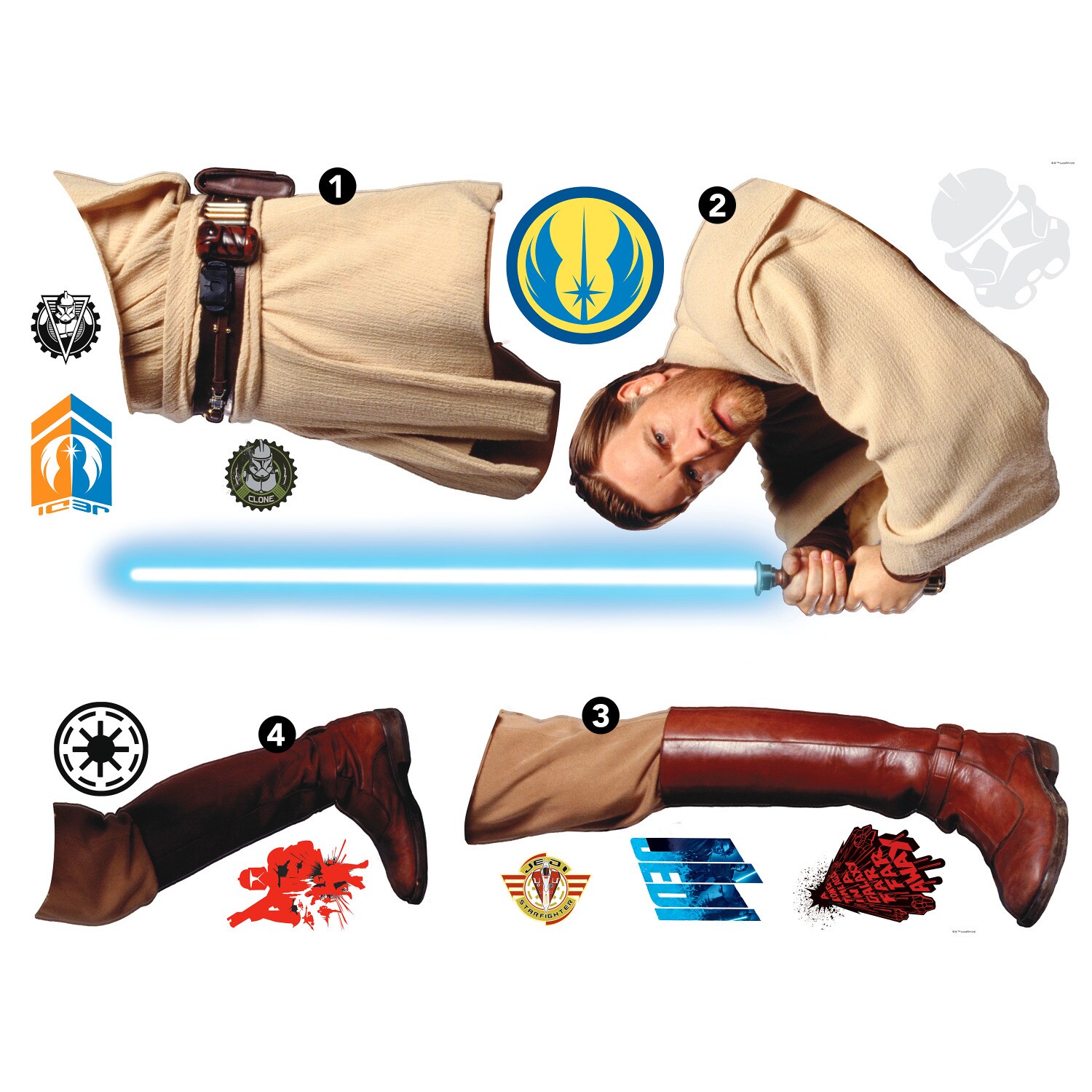 Classic Obi-Wan Kenobi Peel and Stick Giant Wall Decals