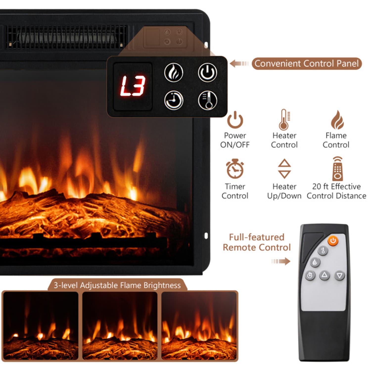 Clihome CL-FP10220BN Electric-Fireplaces - View #7