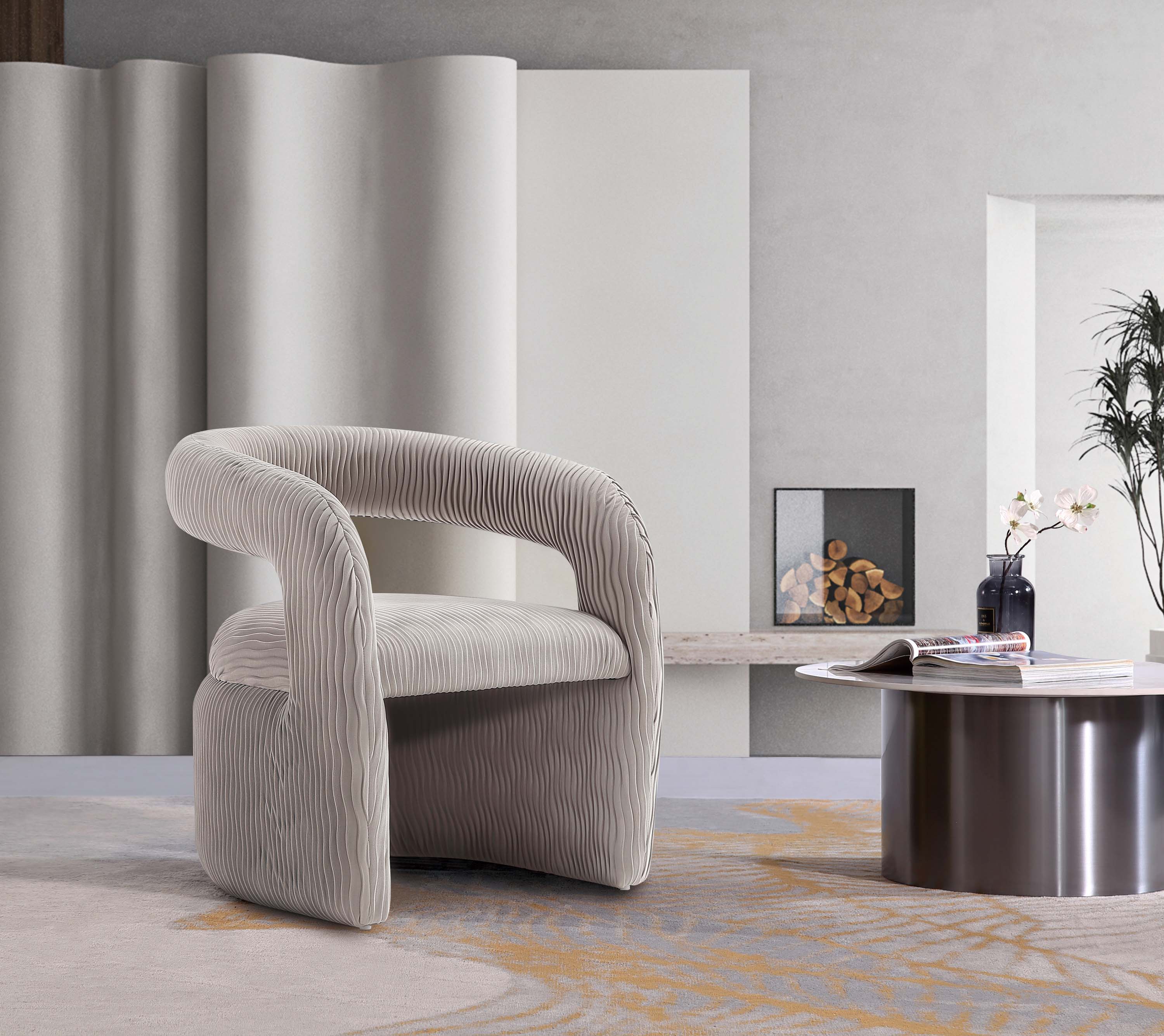 Manhattan Comfort AC068-DO Modern Dove Velvet Accent Chair